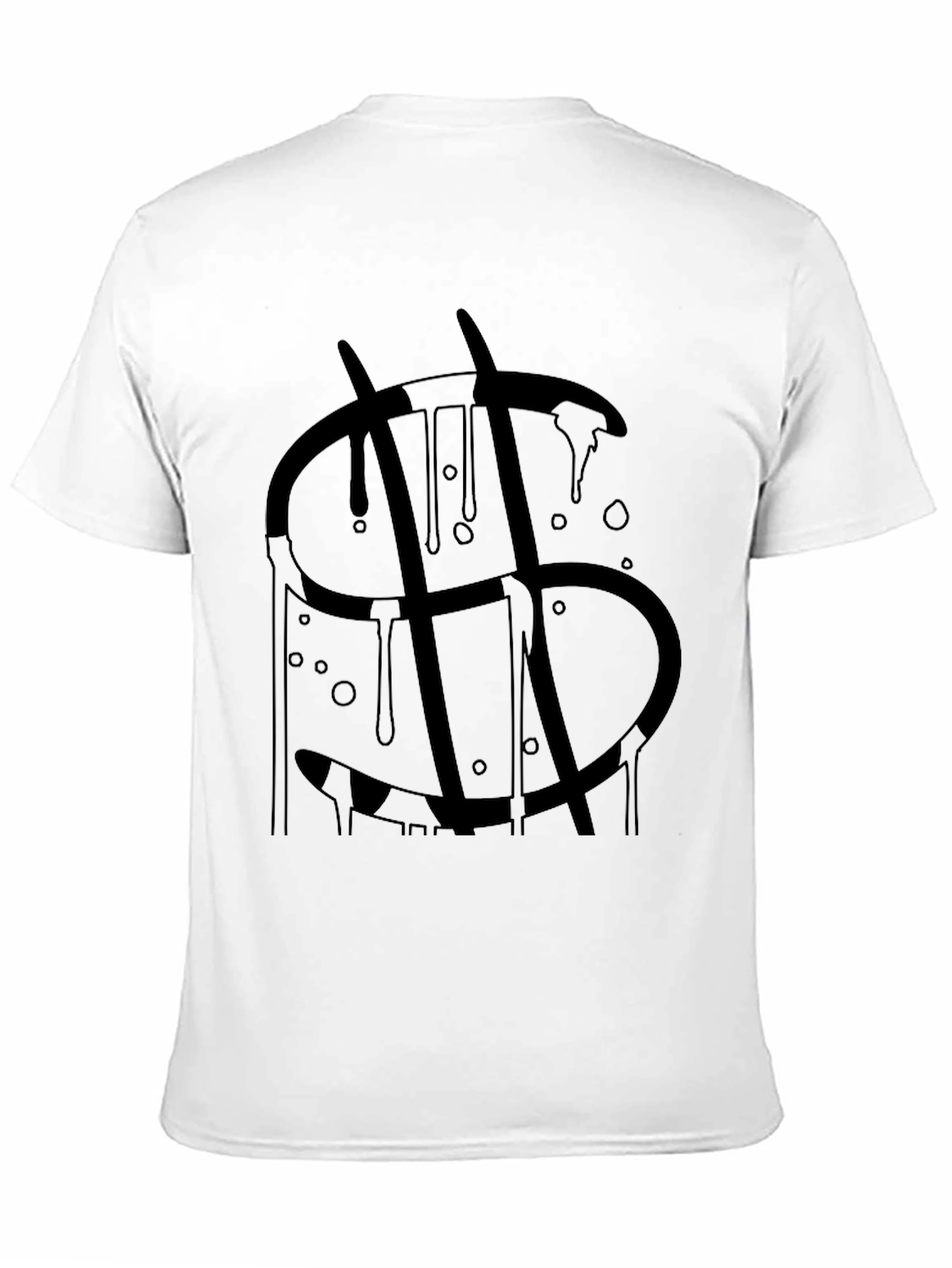 Black Dripping Dollar Sign Black T-Shirt view 11