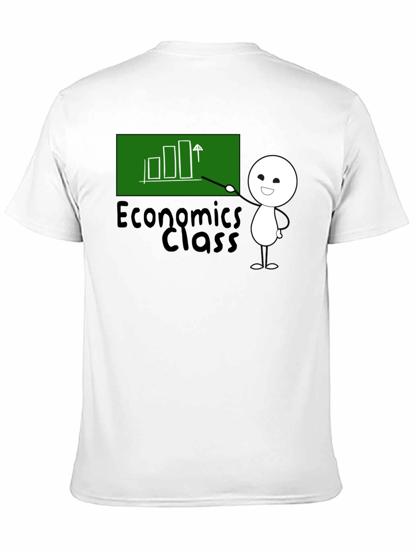 Black Economics Class T-Shirt - Cute Stick Figure view 11