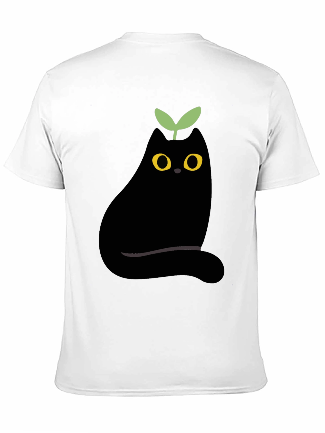 Black Eggplant Cat Graphic Tee - Unique Black T-Shirt view 11
