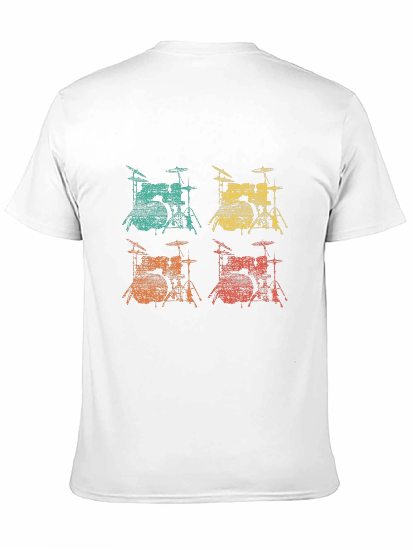 Black Retro Drum Set T-Shirt - Music Lover Tee view 11