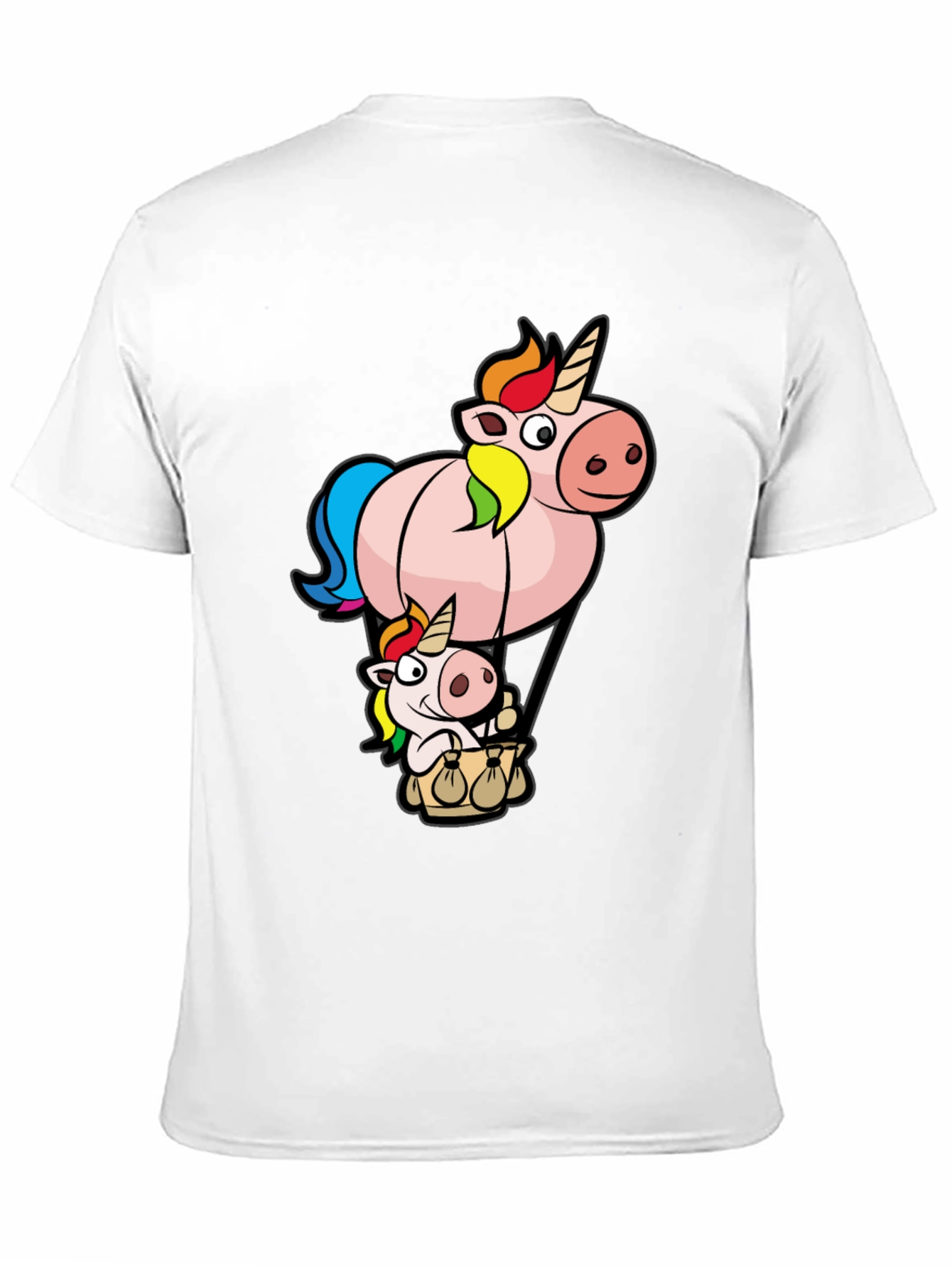 Black Unicorn Hot Air Balloon Graphic T-Shirt view 11