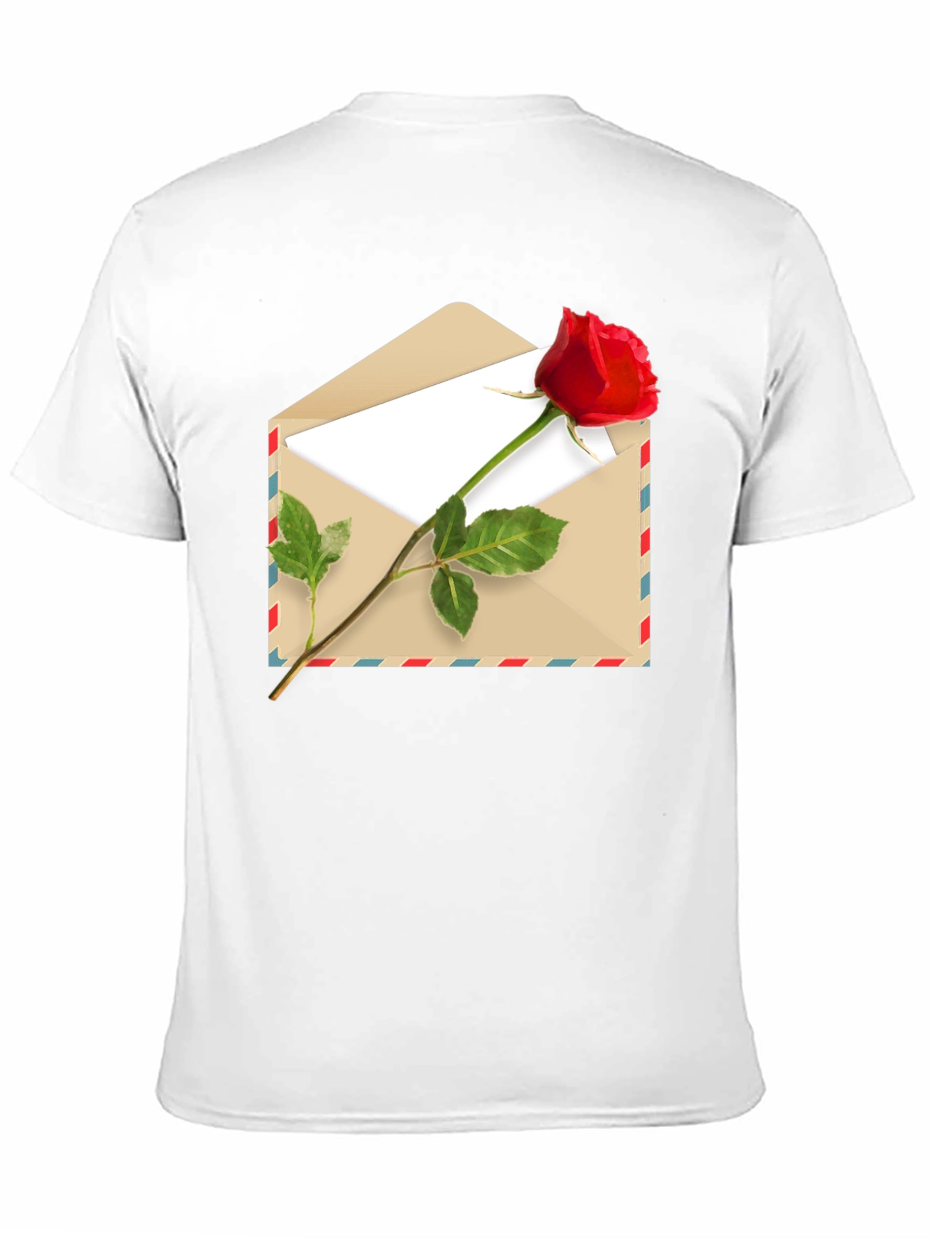 Black Romantic Rose Envelope Graphic Tee - Black view 11