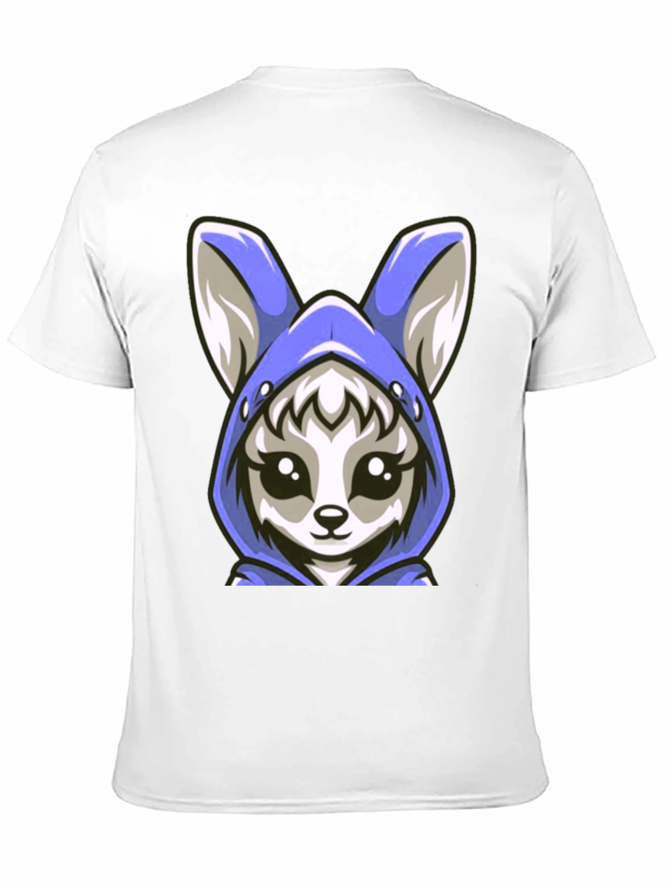 Black Cute Kawaii Fox Hoodie T-Shirt view 11
