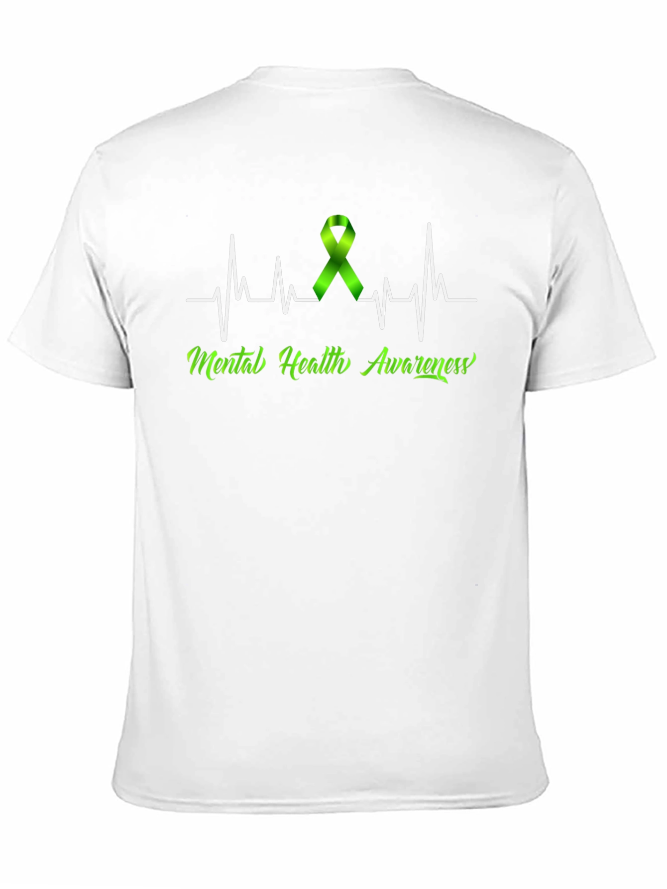 Black Mental Health Awareness Heartbeat T-Shirt view 11