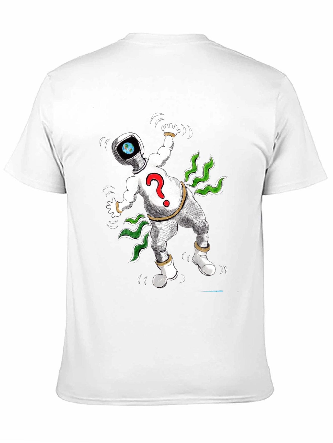 Black Cosmic Question T-Shirt - Black Cotton Tee view 11