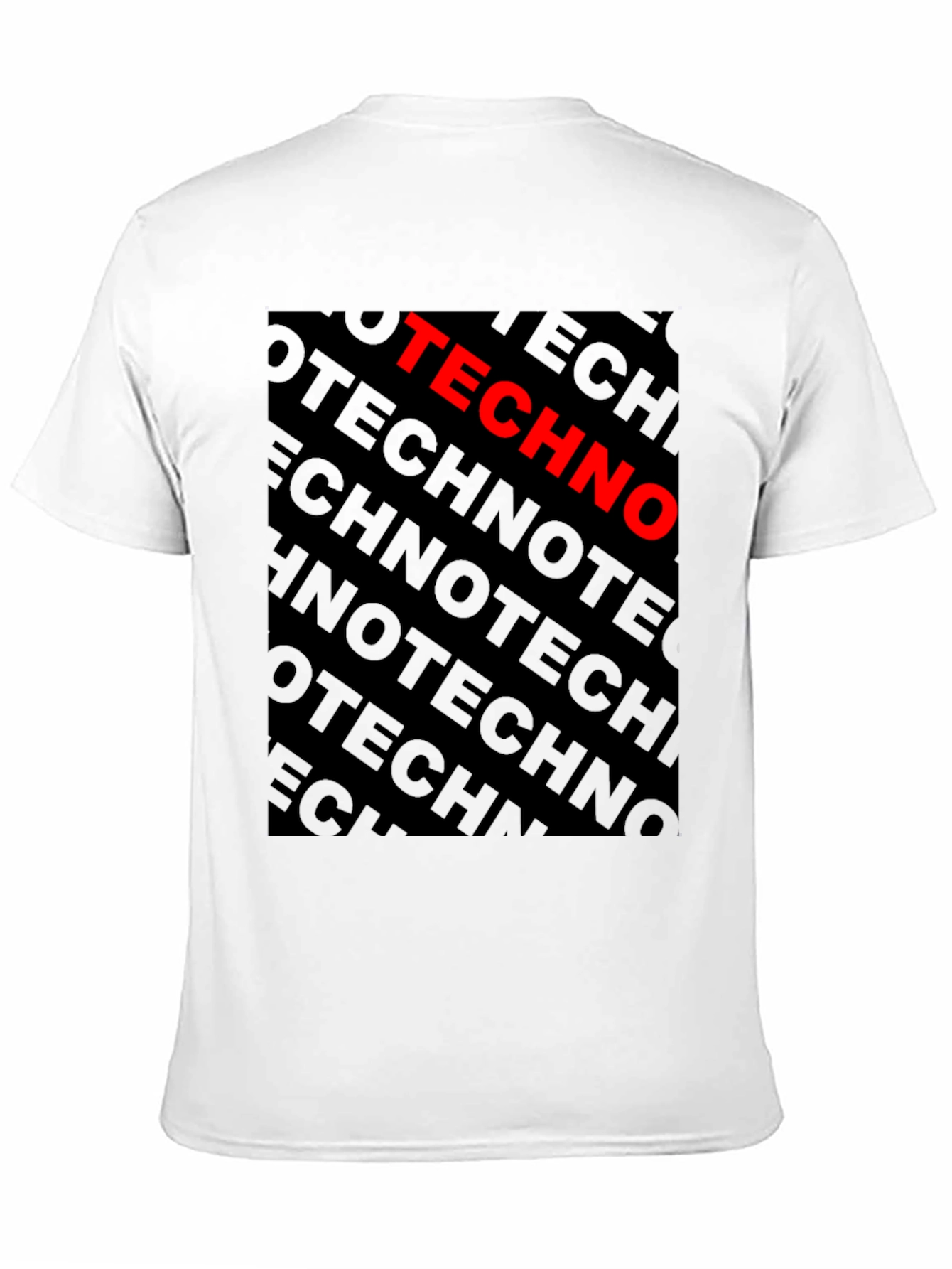 Black Techno Bold Graphic Black T-Shirt view 11
