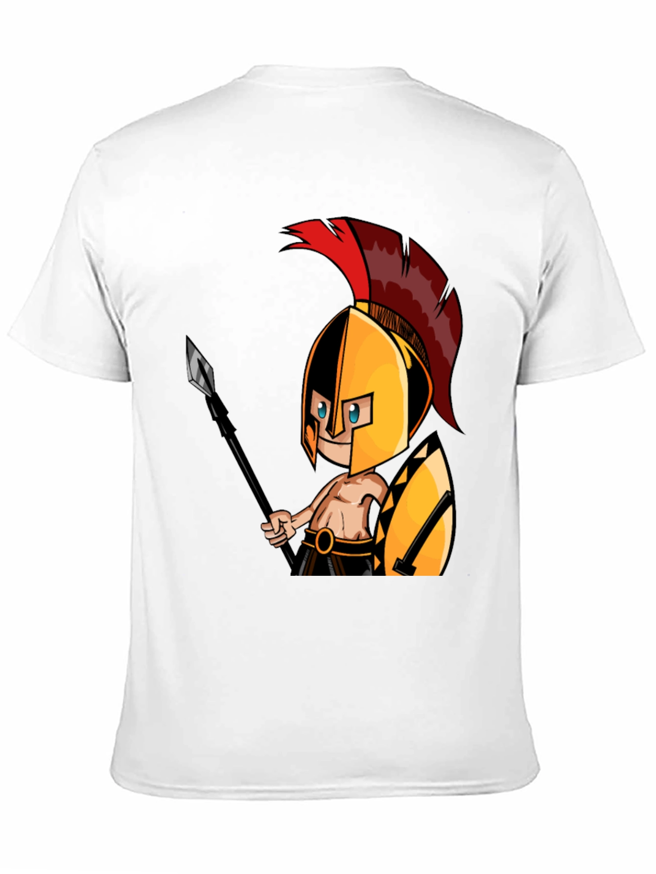 Black Spartan Warrior Graphic Tee - Black Cotton T-Shirt view 11