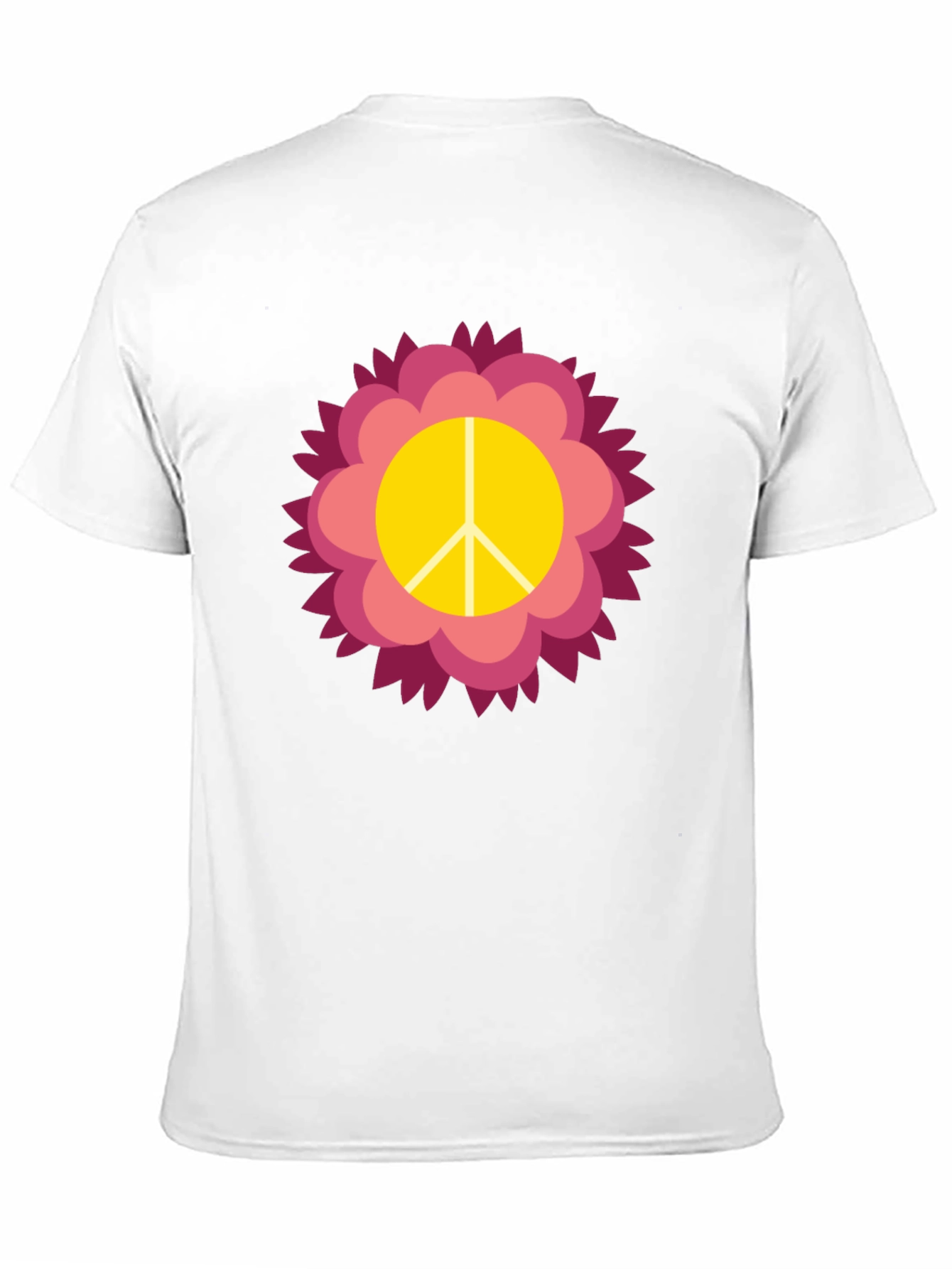 Black Peace Sign Flower Graphic Tee - Black view 11