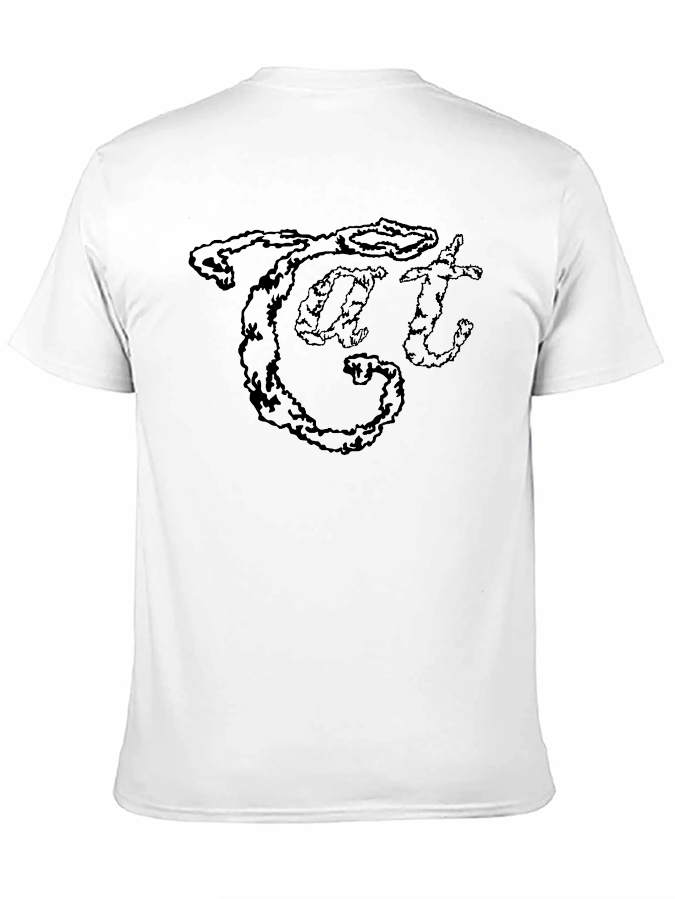 Black Edgy "Cat" Graphic Black T-Shirt view 11