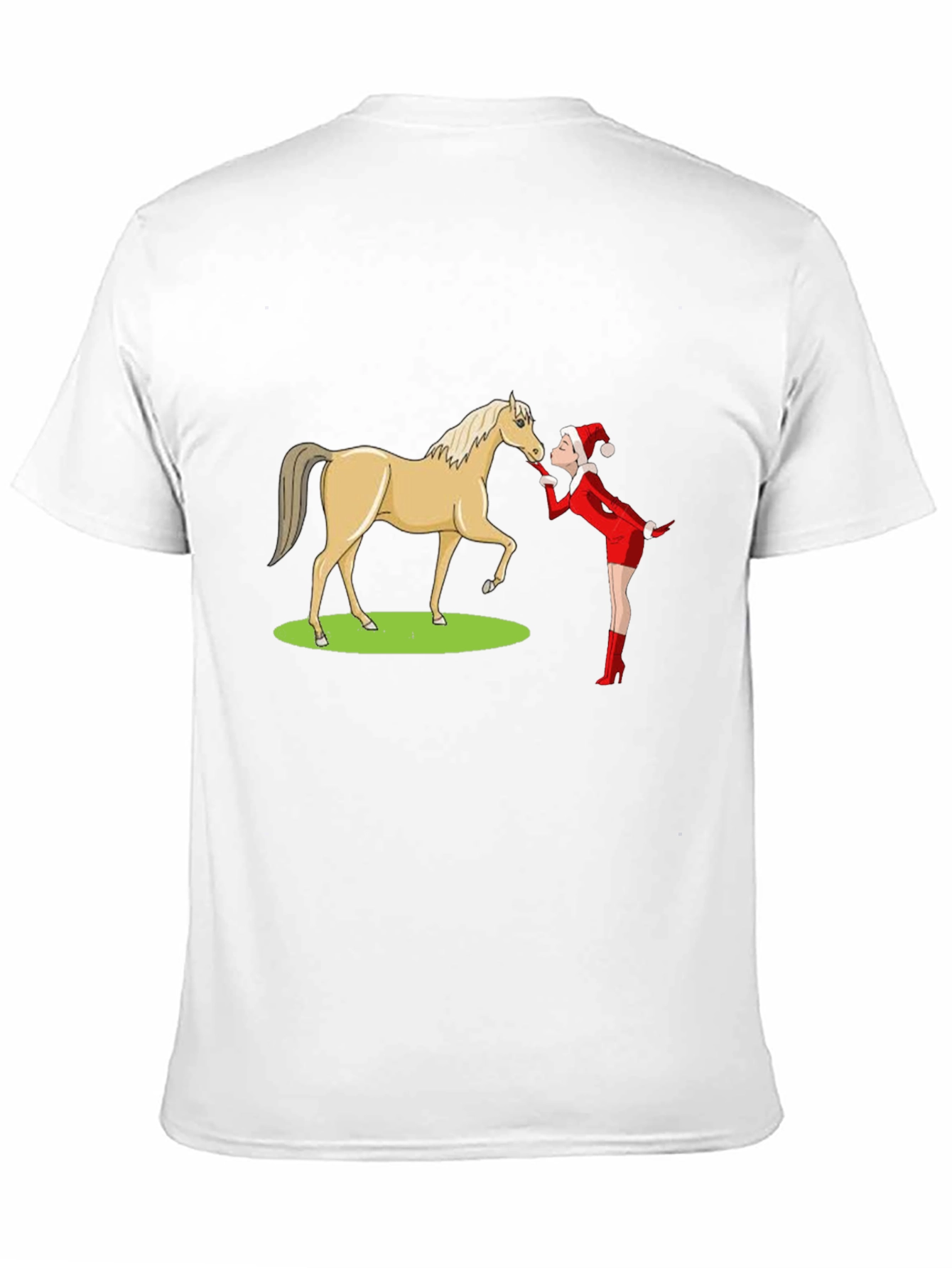 Black Horse Kissing T-Shirt - Funny Animal Graphic Tee view 11