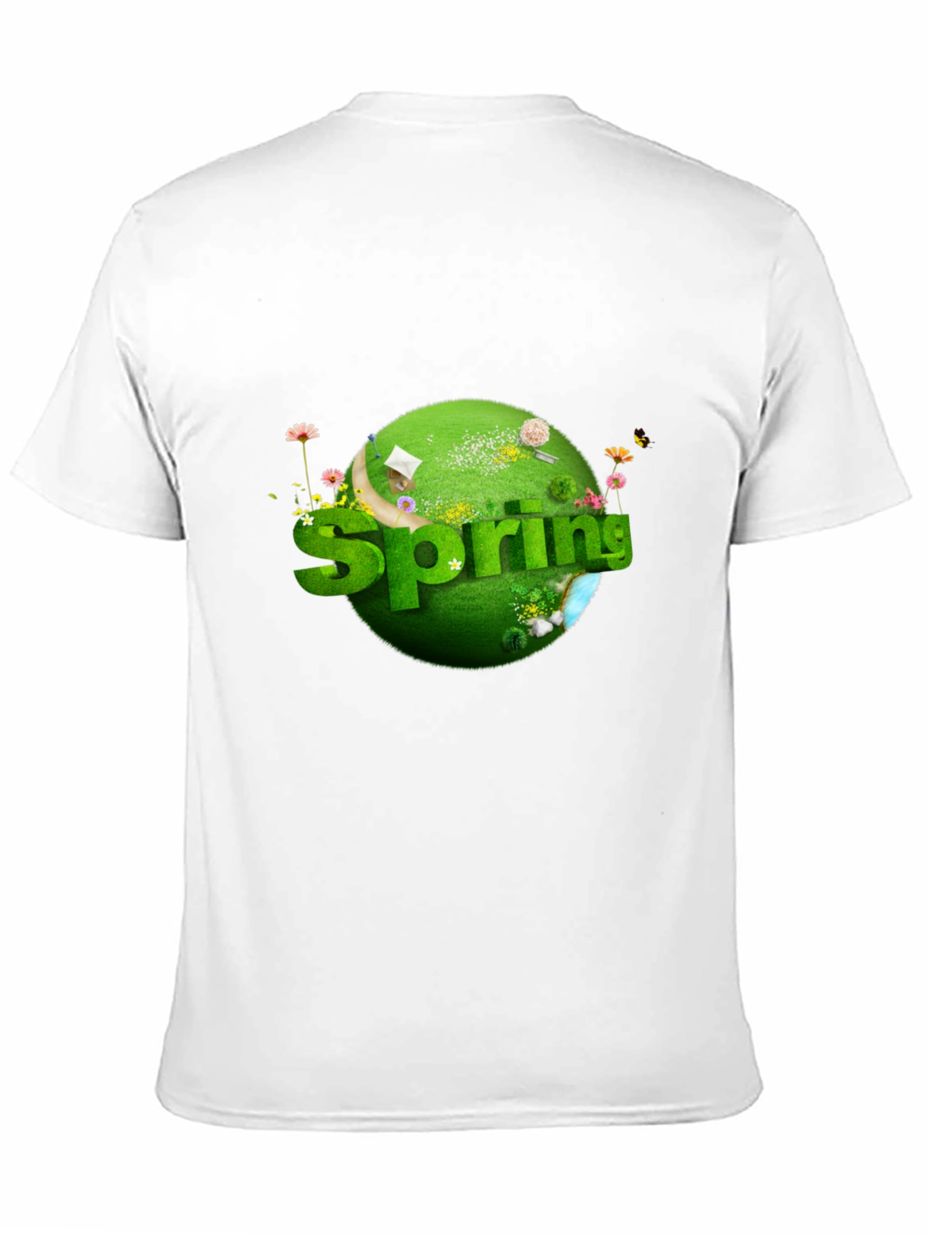 Black Springtime Graphic T-Shirt - Black Cotton Tee view 11