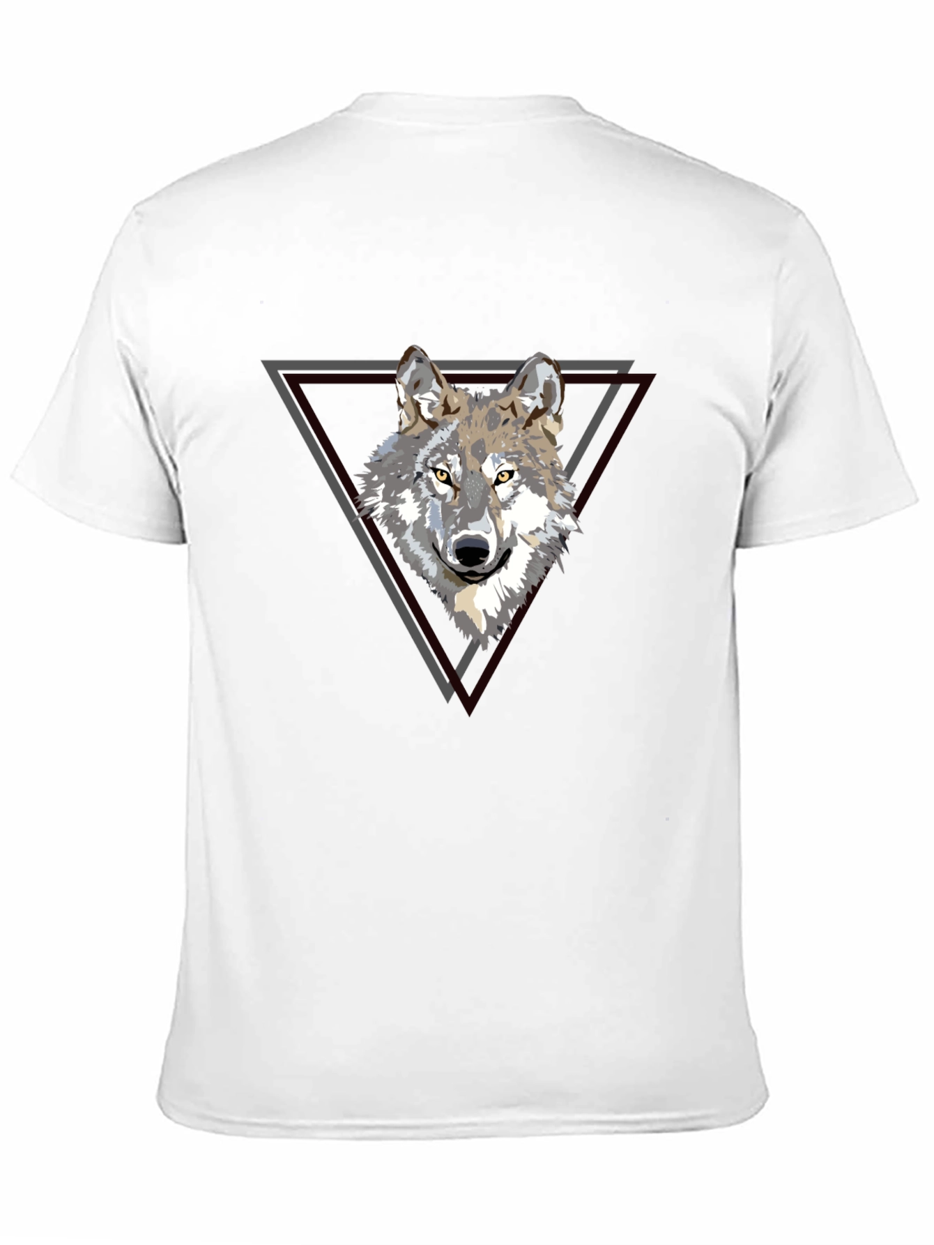 Black Wolf Triangle Graphic Print Tee - Black view 11