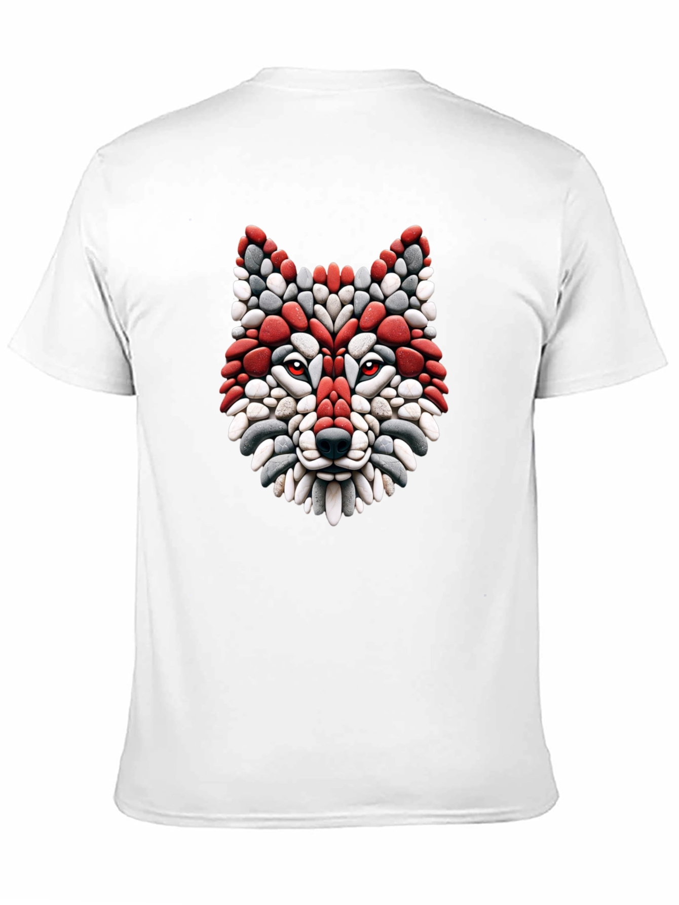 Black Wolf Mosaic Graphic Tee - Stylish Black T-Shirt view 11