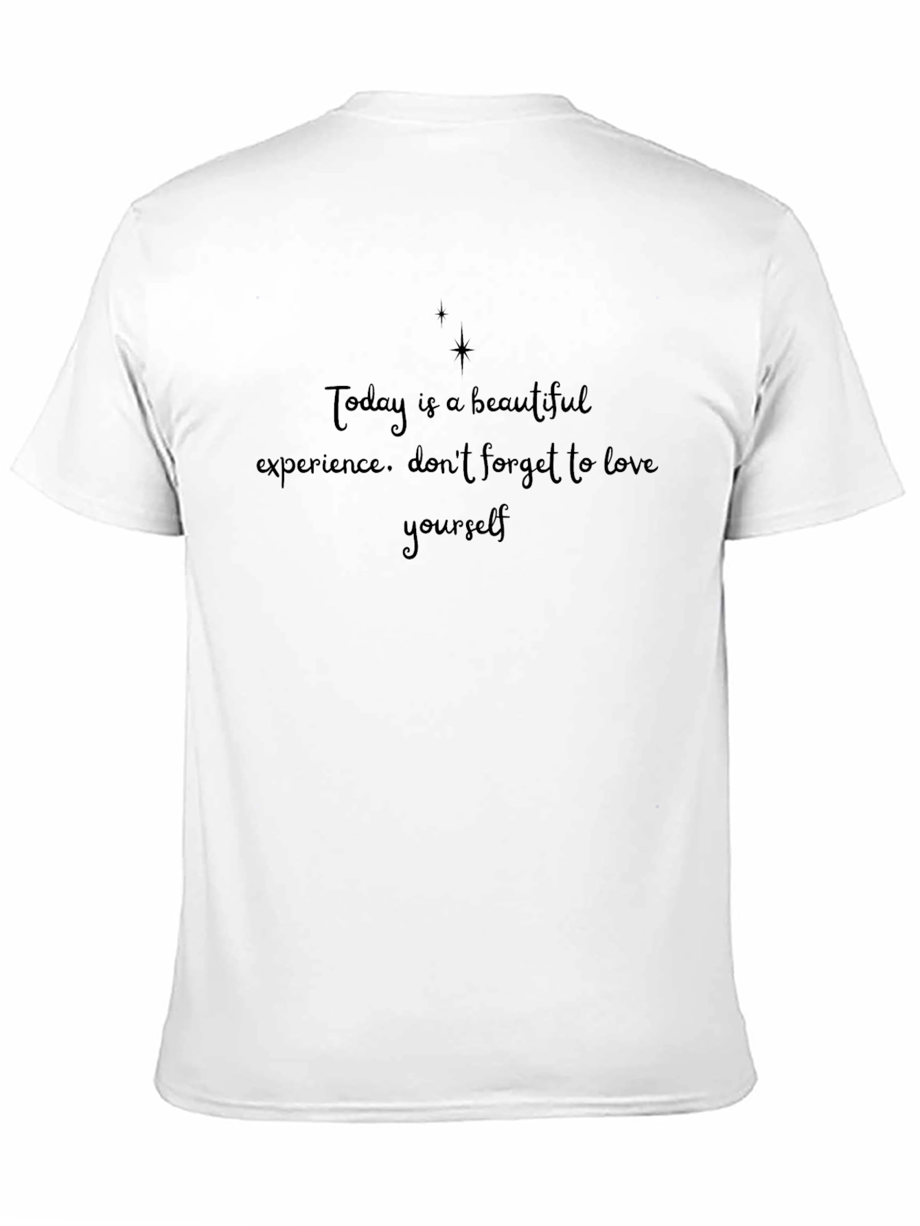 Black Inspirational Graphic Tee - 'Love Yourself' Design view 11