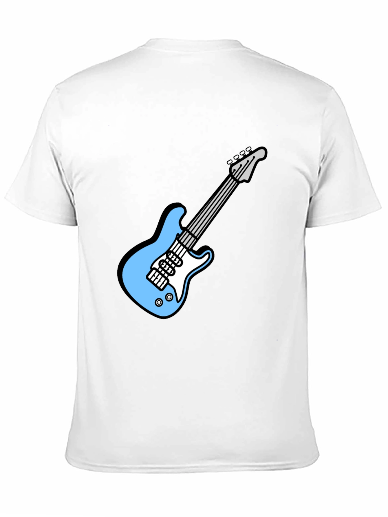 Black Cool Electric Guitar Graphic Tee - Black Cotton T-Shirt view 11