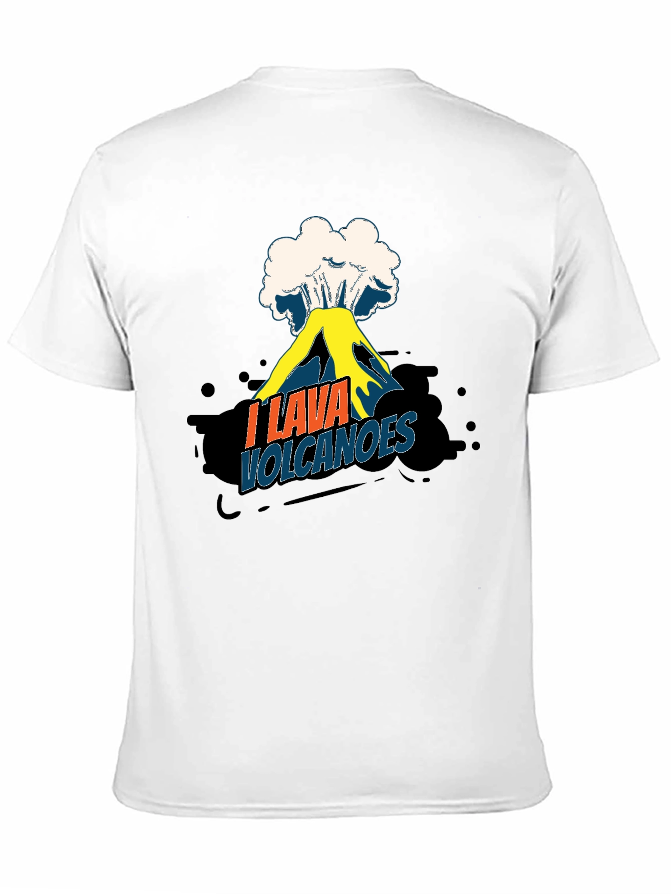 Black I Lava Volcanoes Funny Graphic Tee Shirt view 11