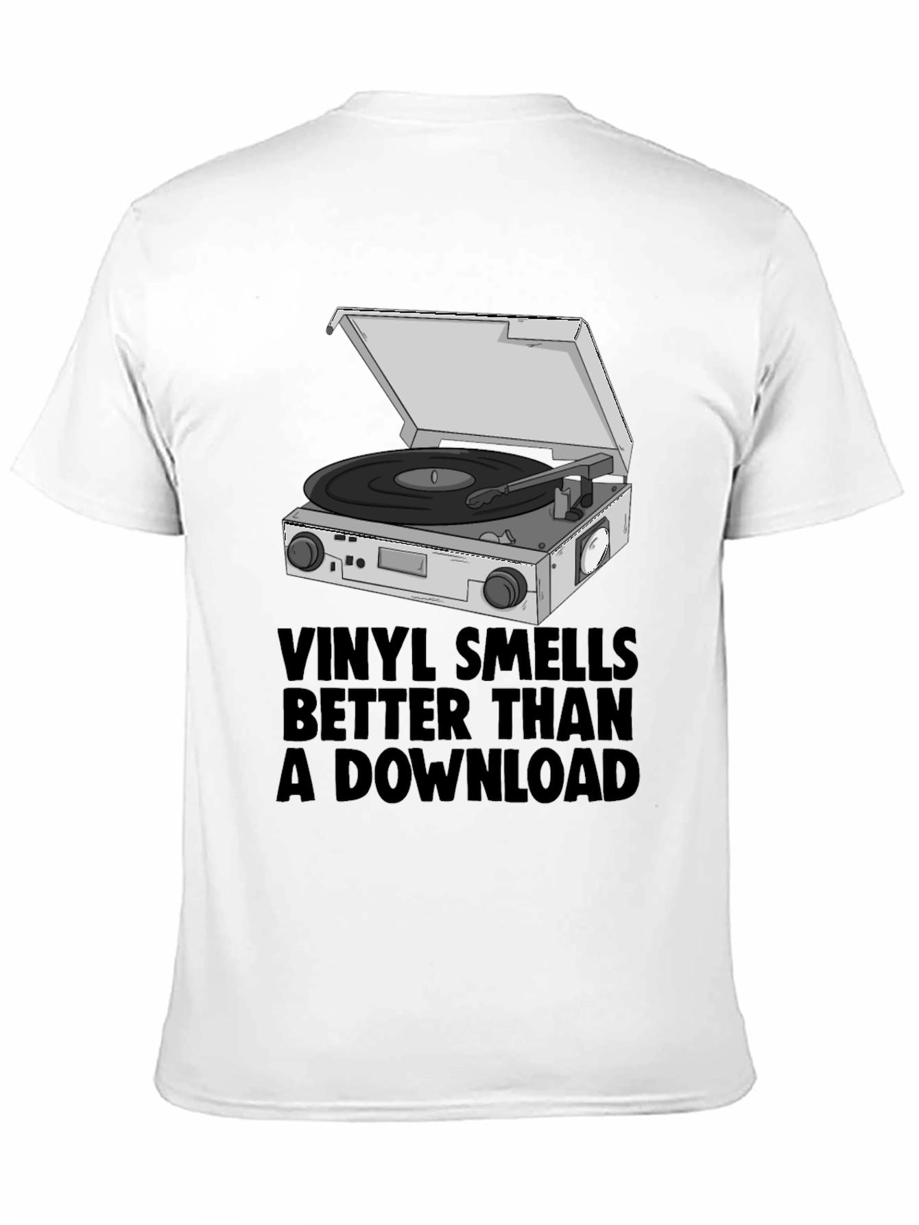 Black Vinyl Smells Better T-Shirt view 11