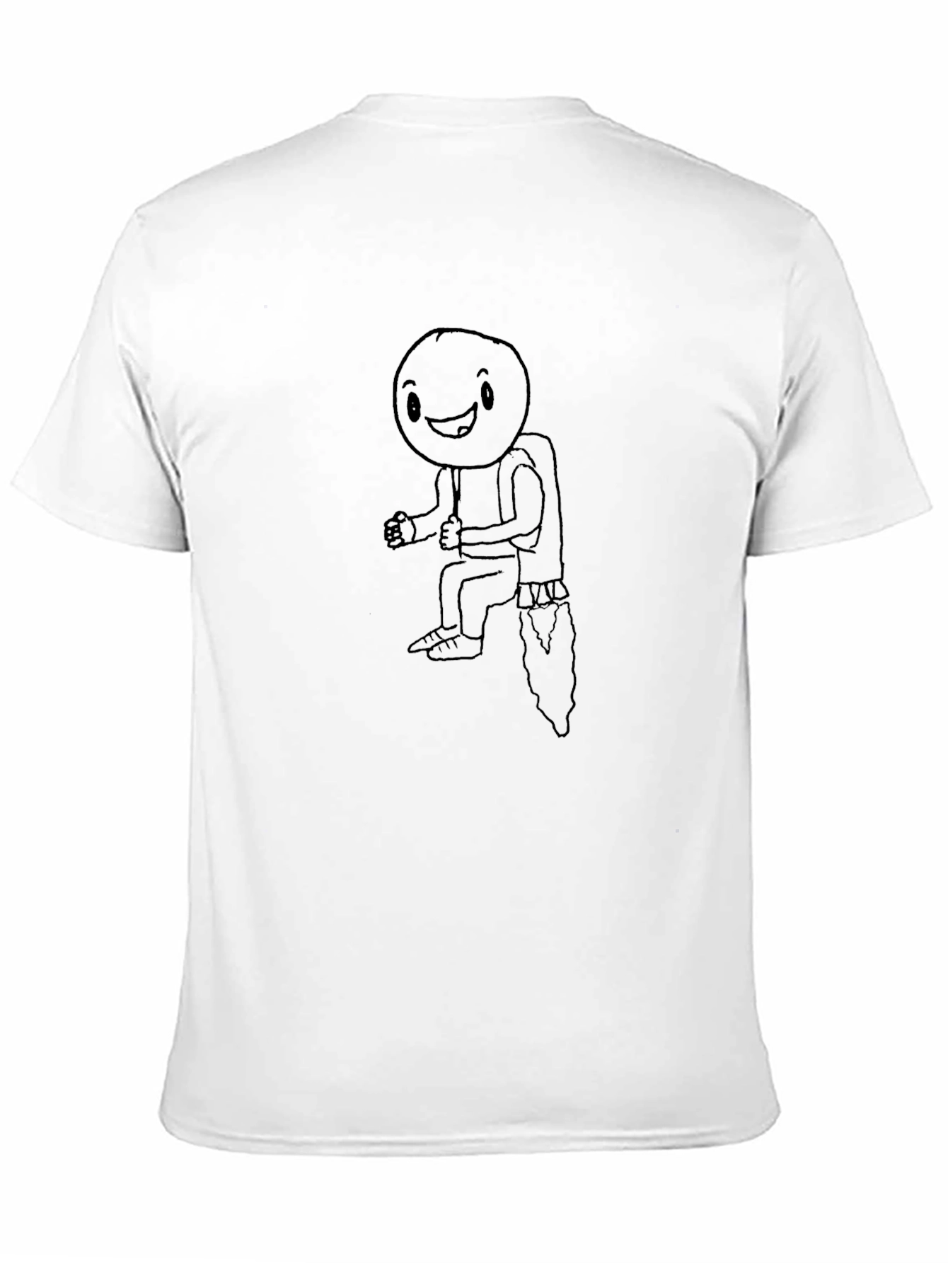 Black Funny Jetpack Cartoon T-Shirt view 11