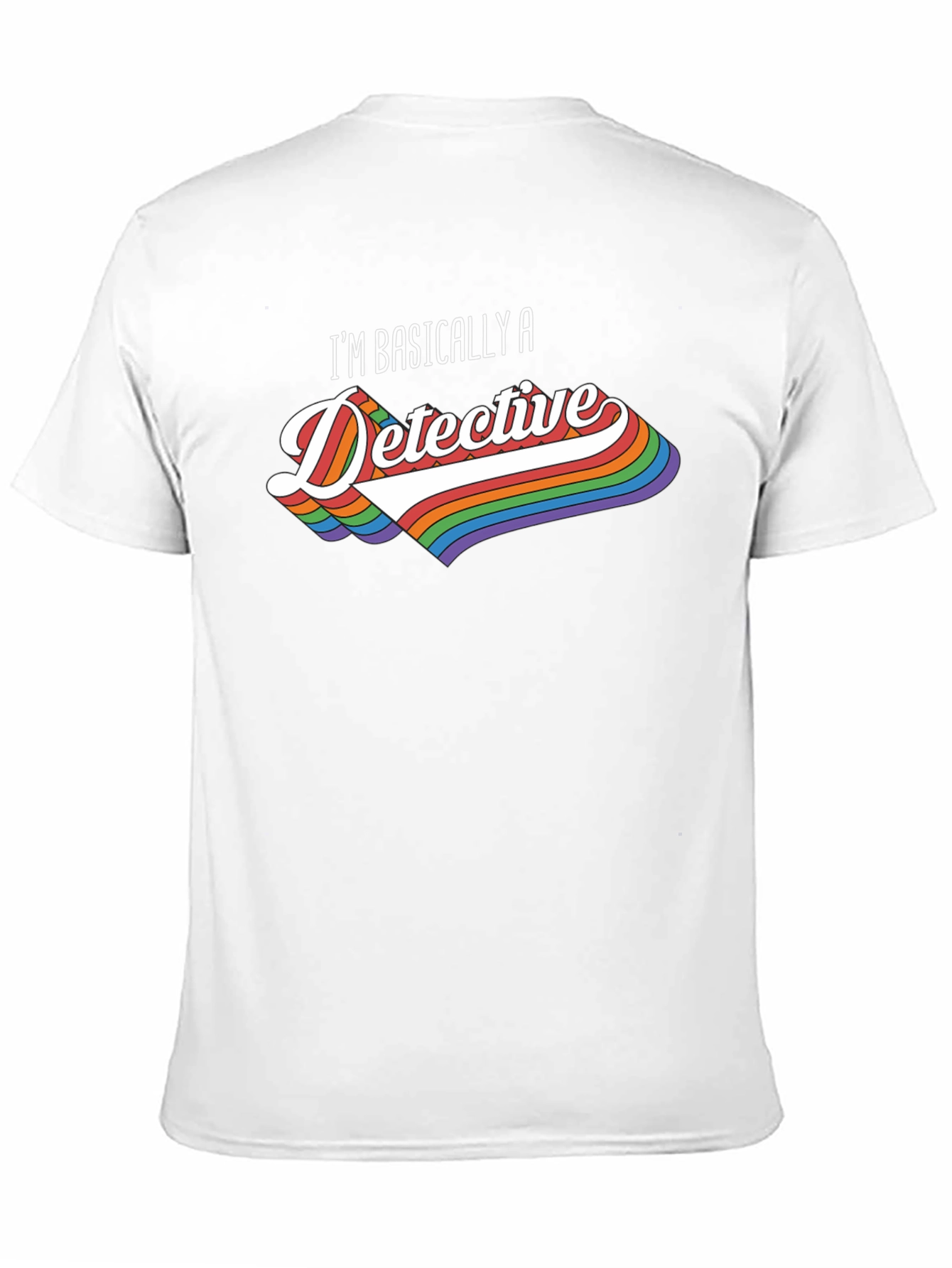 Black Detective Rainbow Graphic T-Shirt view 11