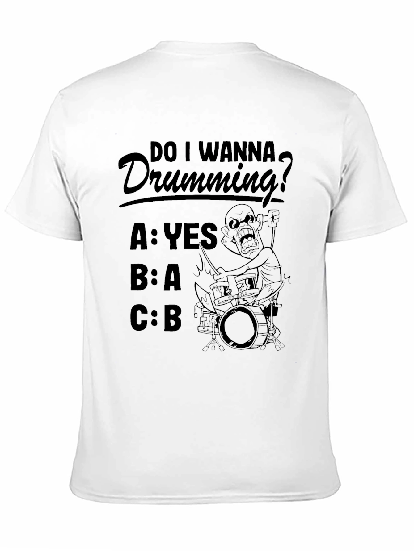 Black Funny Drumming T-Shirt - "Do I Wanna Drumming?" view 11