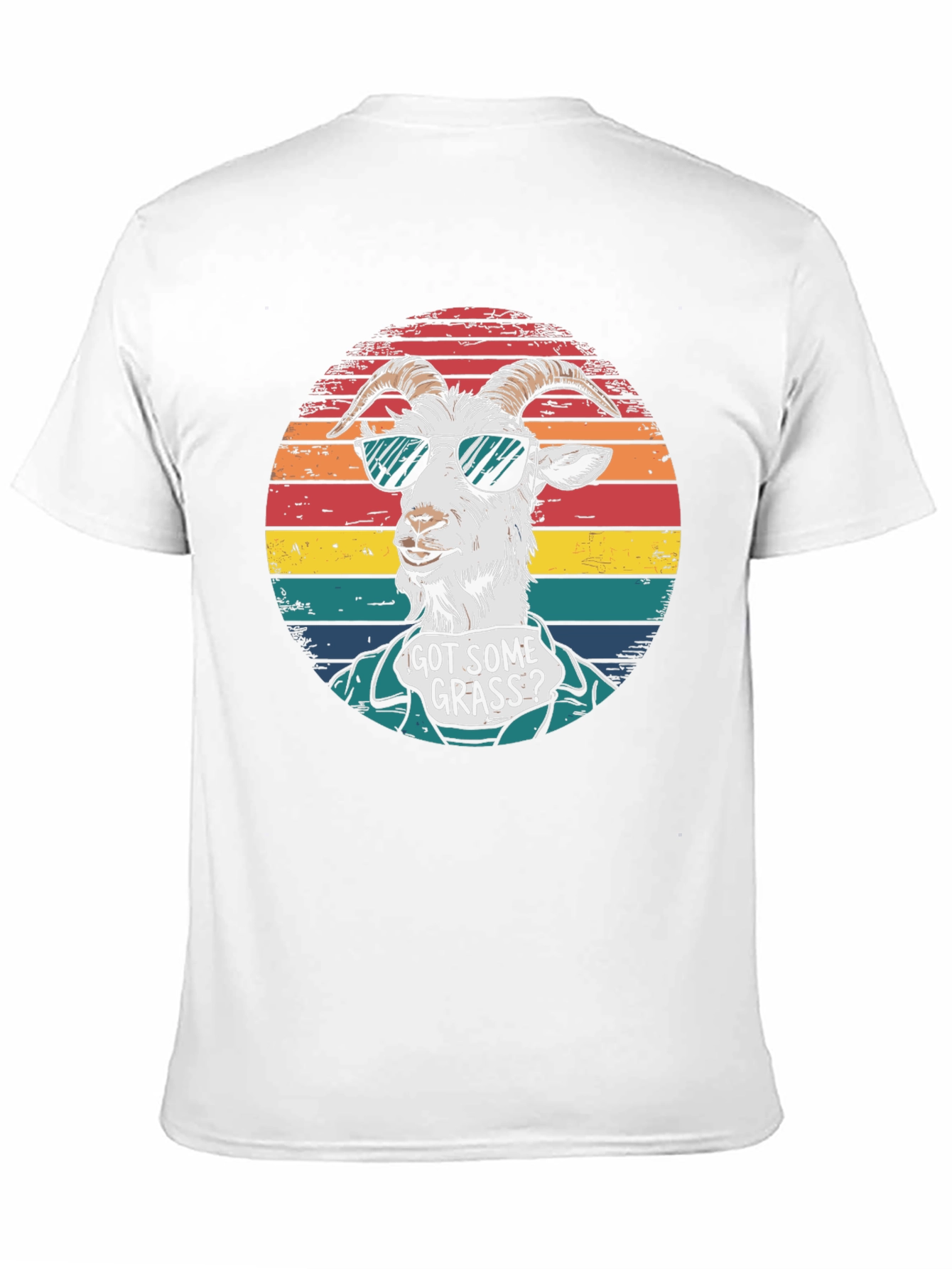 Black Got Some Grass? Novelty Goat Graphic T-Shirt view 11