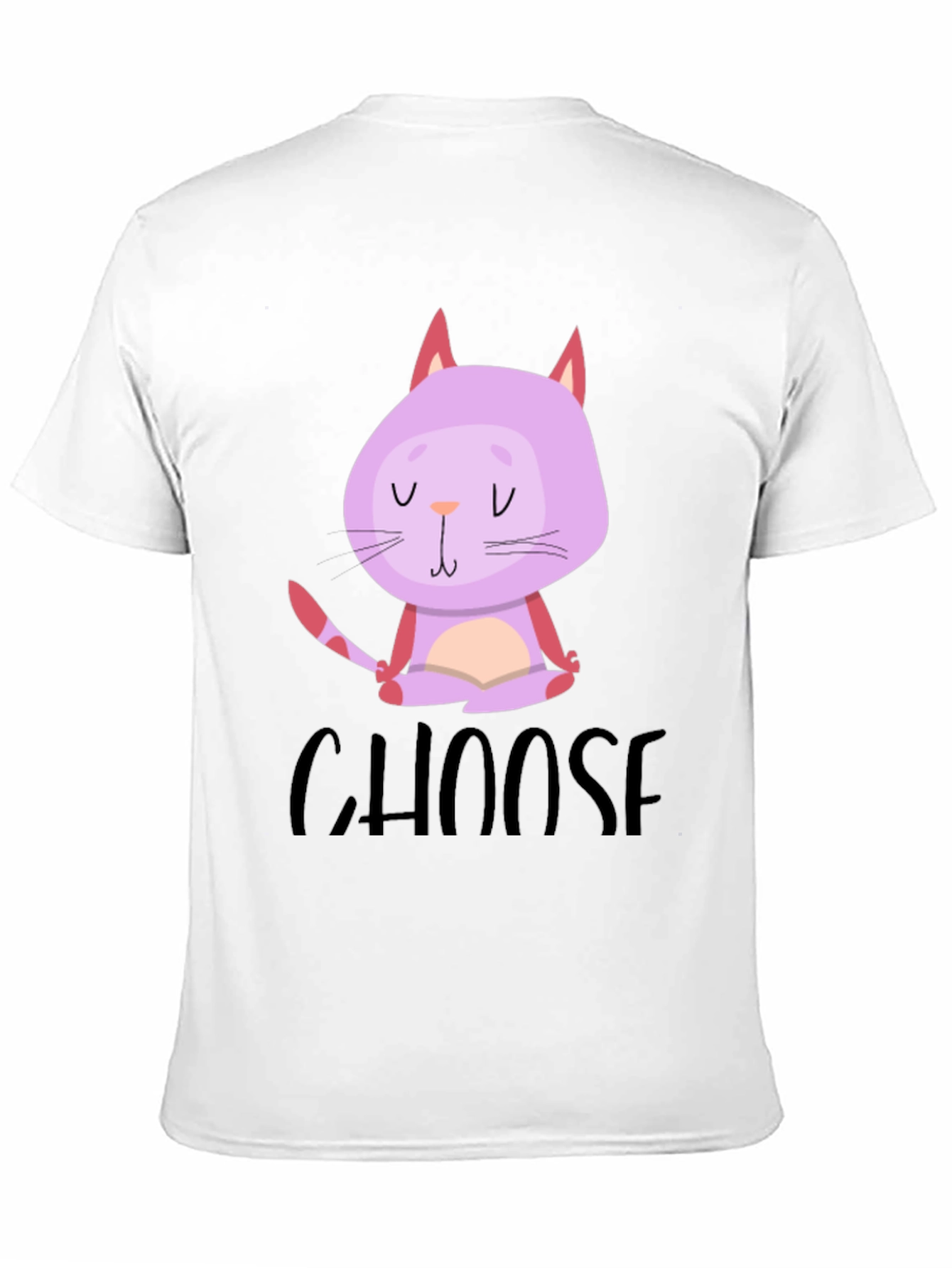 Black Zen Cat Meditation T-Shirt view 11