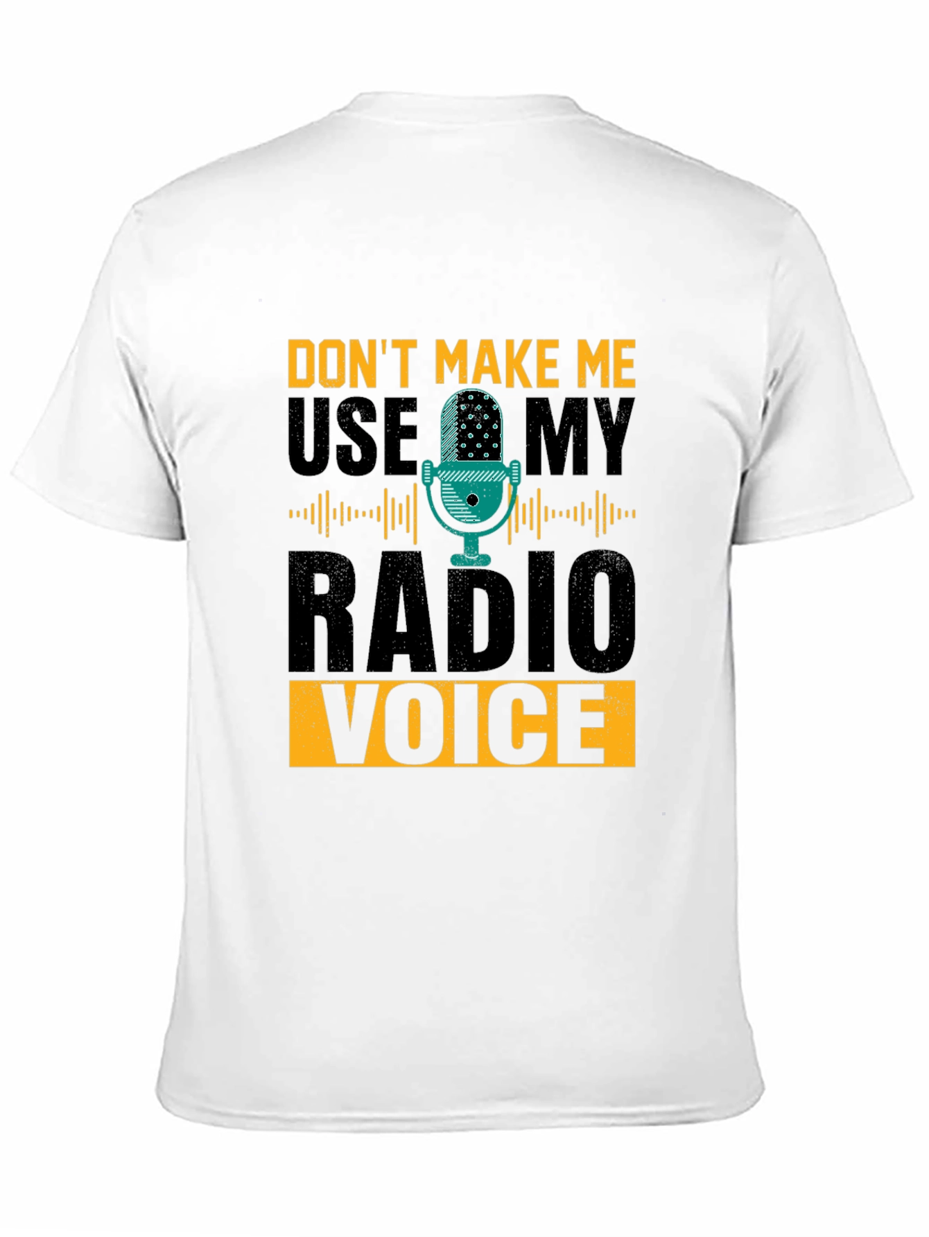 Black Radio Voice T-Shirt - Funny DJ Broadcaster Tee view 11