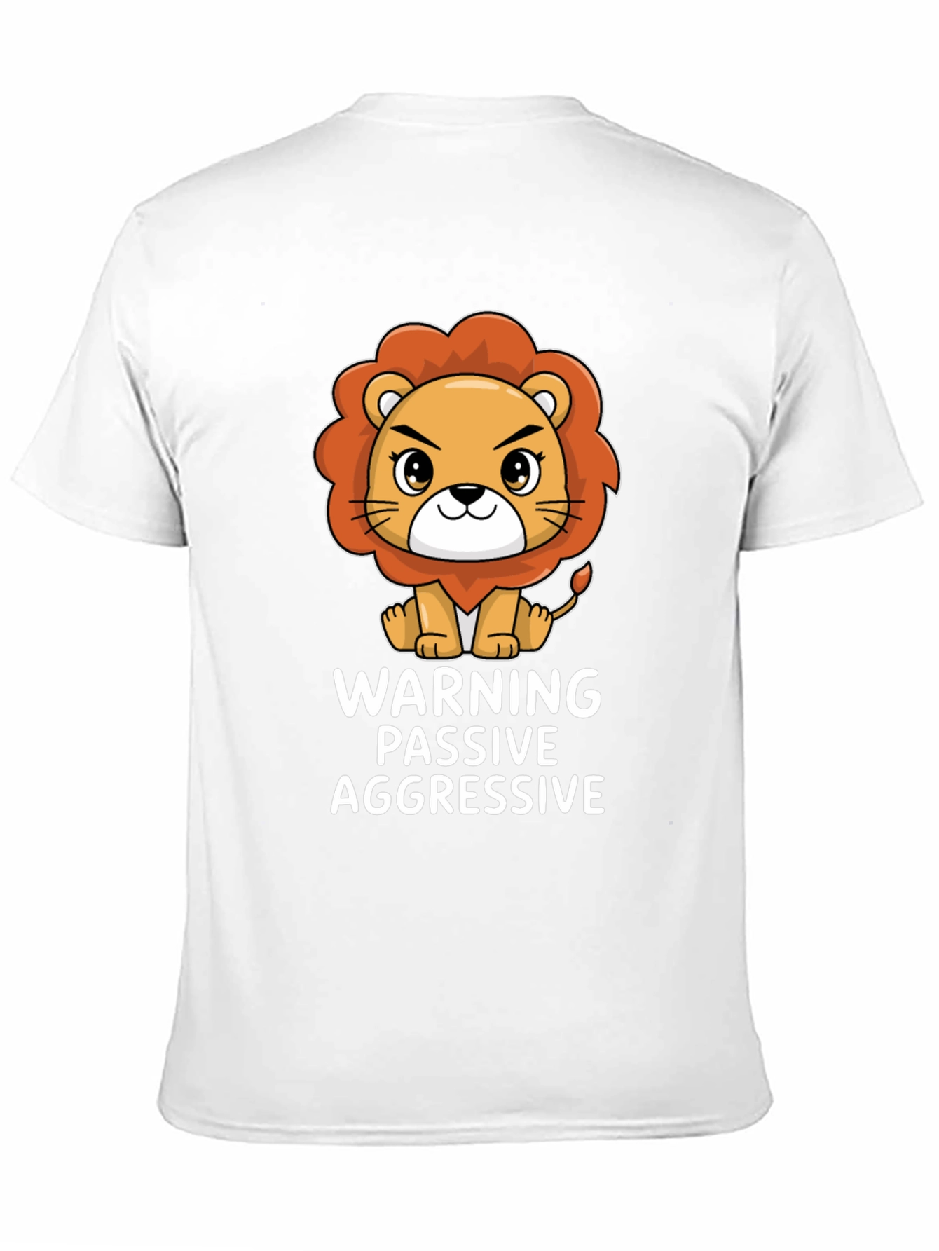 Black Warning Passive Aggressive Lion T-Shirt view 11