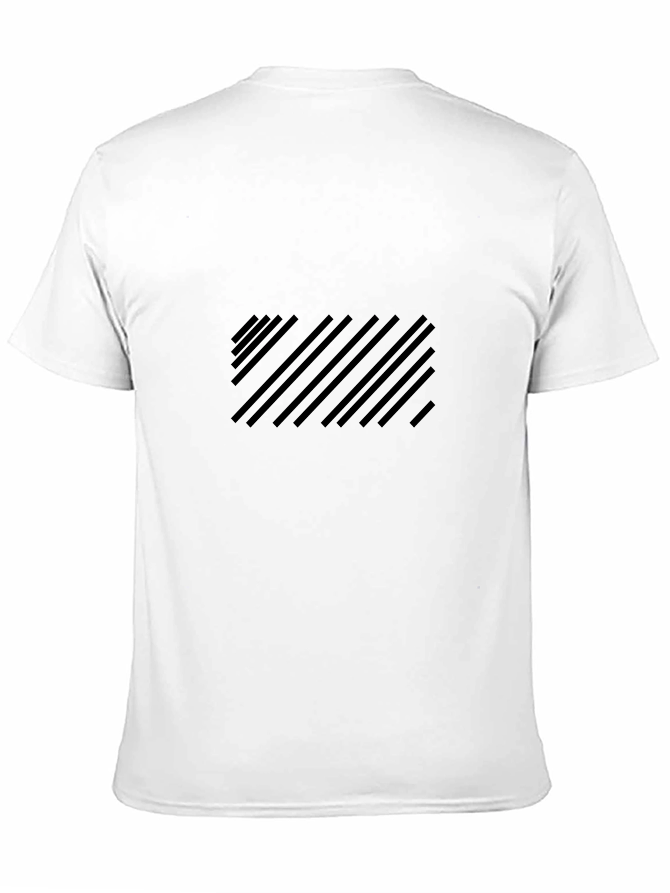 Black Men's Black Diagonal Stripe Graphic Tee view 11
