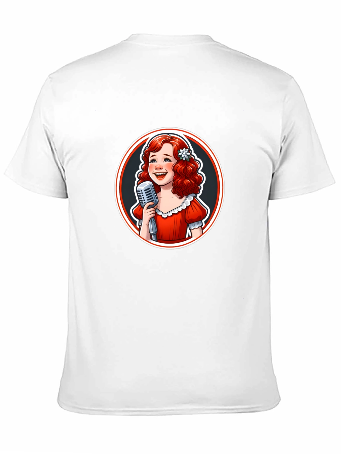 Black Retro Singer Graphic Tee - Black Cotton T-Shirt view 11