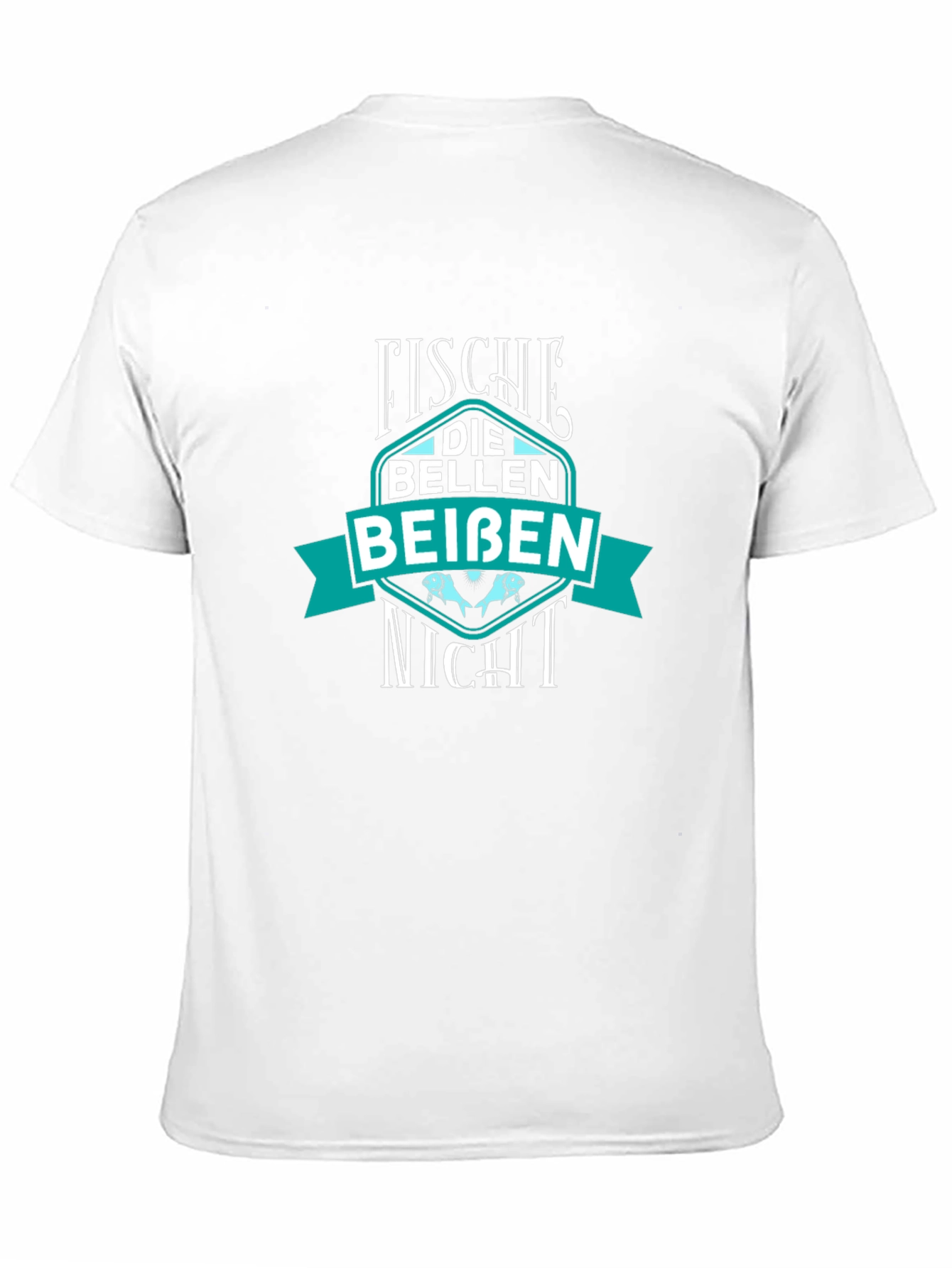 Black Funny German Saying T-Shirt: "Fische Die Bellen Beissen Nicht" view 11