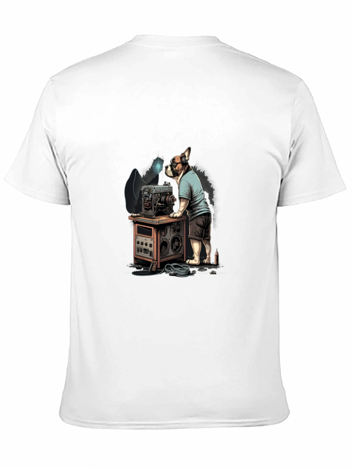 Black Dog Repairing Machine Graphic Tee view 11
