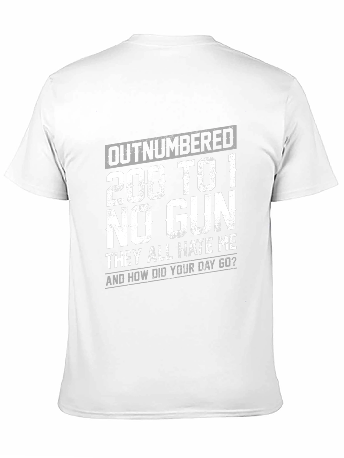 Black Outnumbered 200 to 1 Funny Graphic Tee view 11
