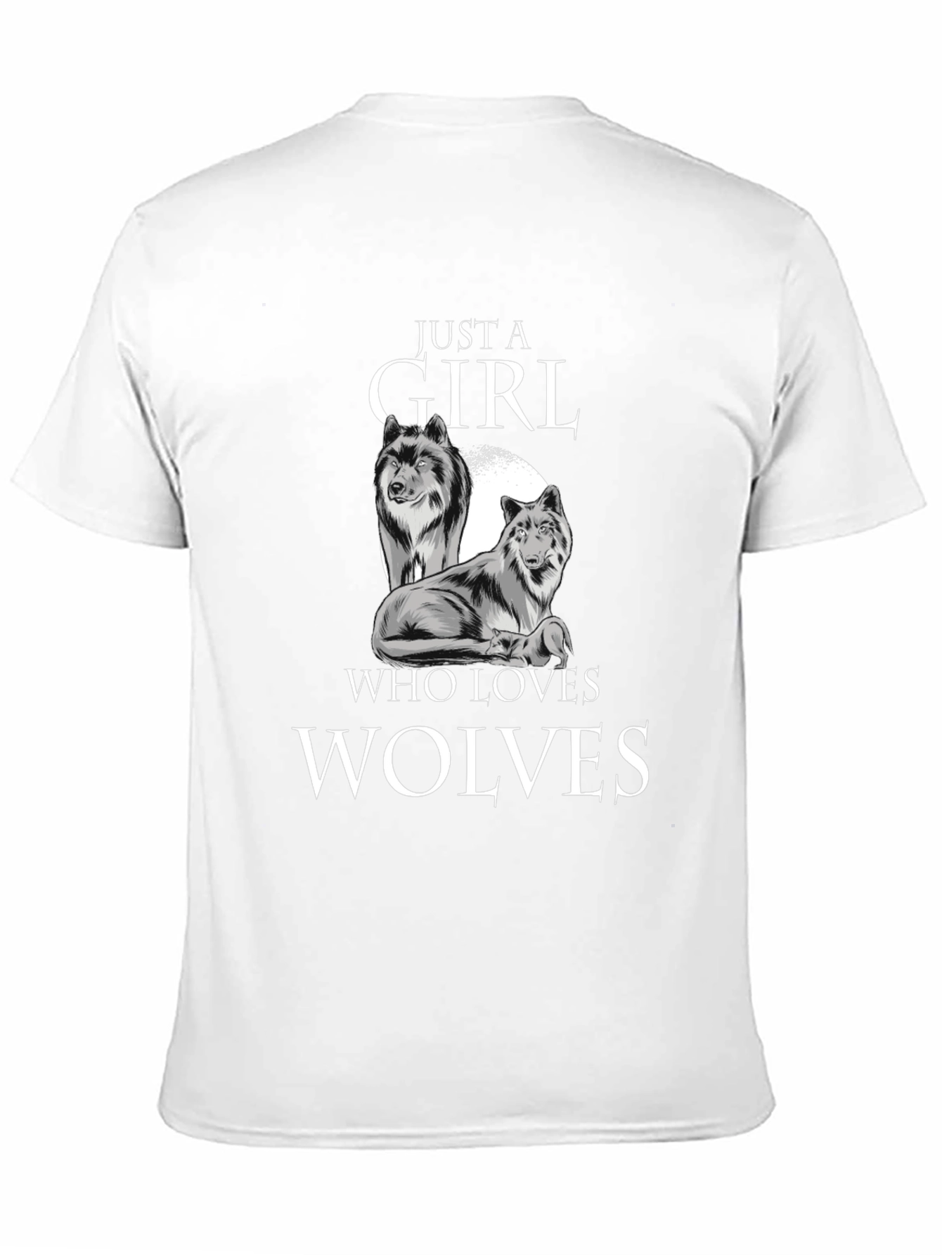 Black Just a Girl Who Loves Wolves T-Shirt view 11