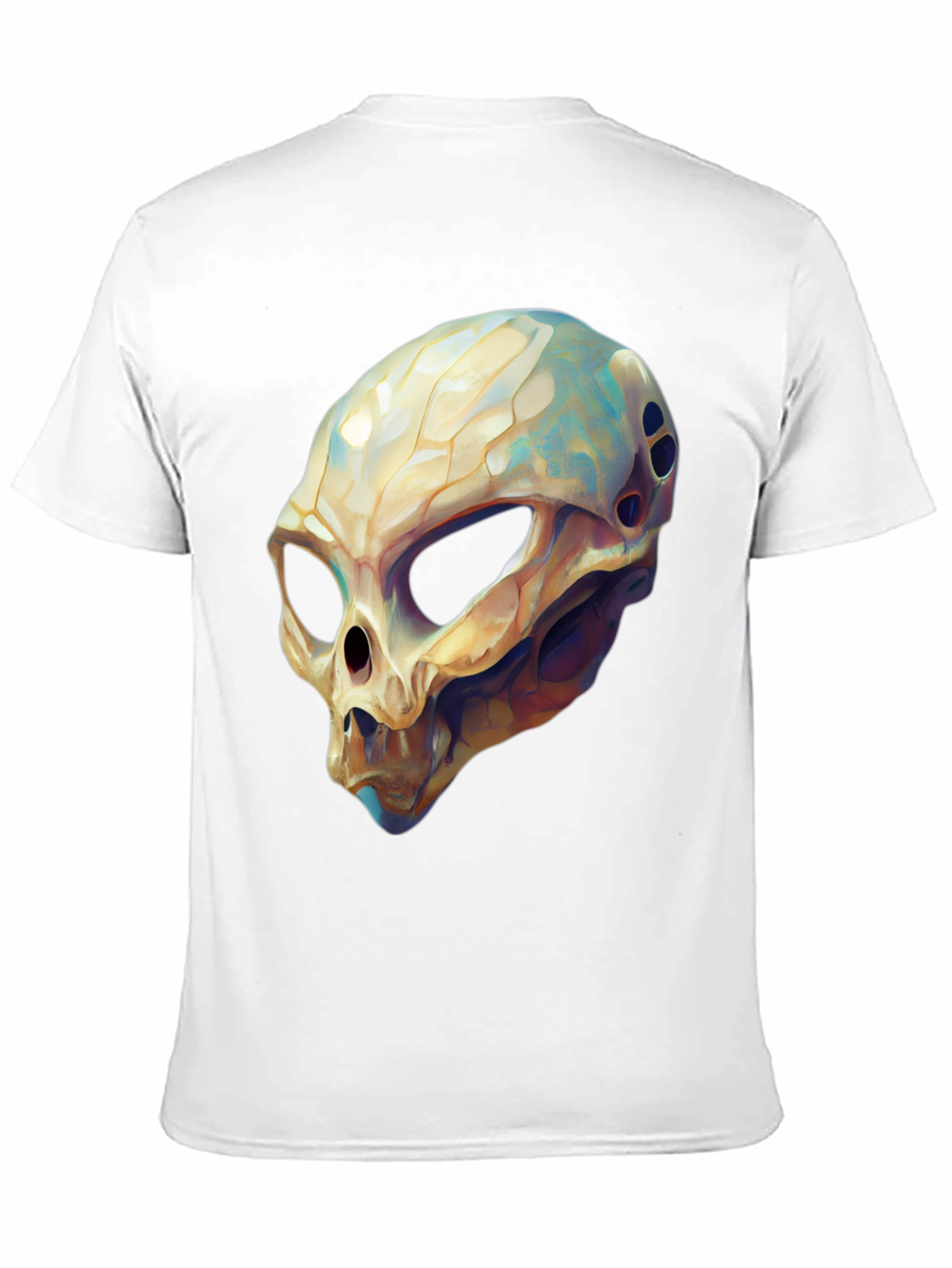 Black Alien Skull Graphic Tee - Black Cotton T-Shirt view 11
