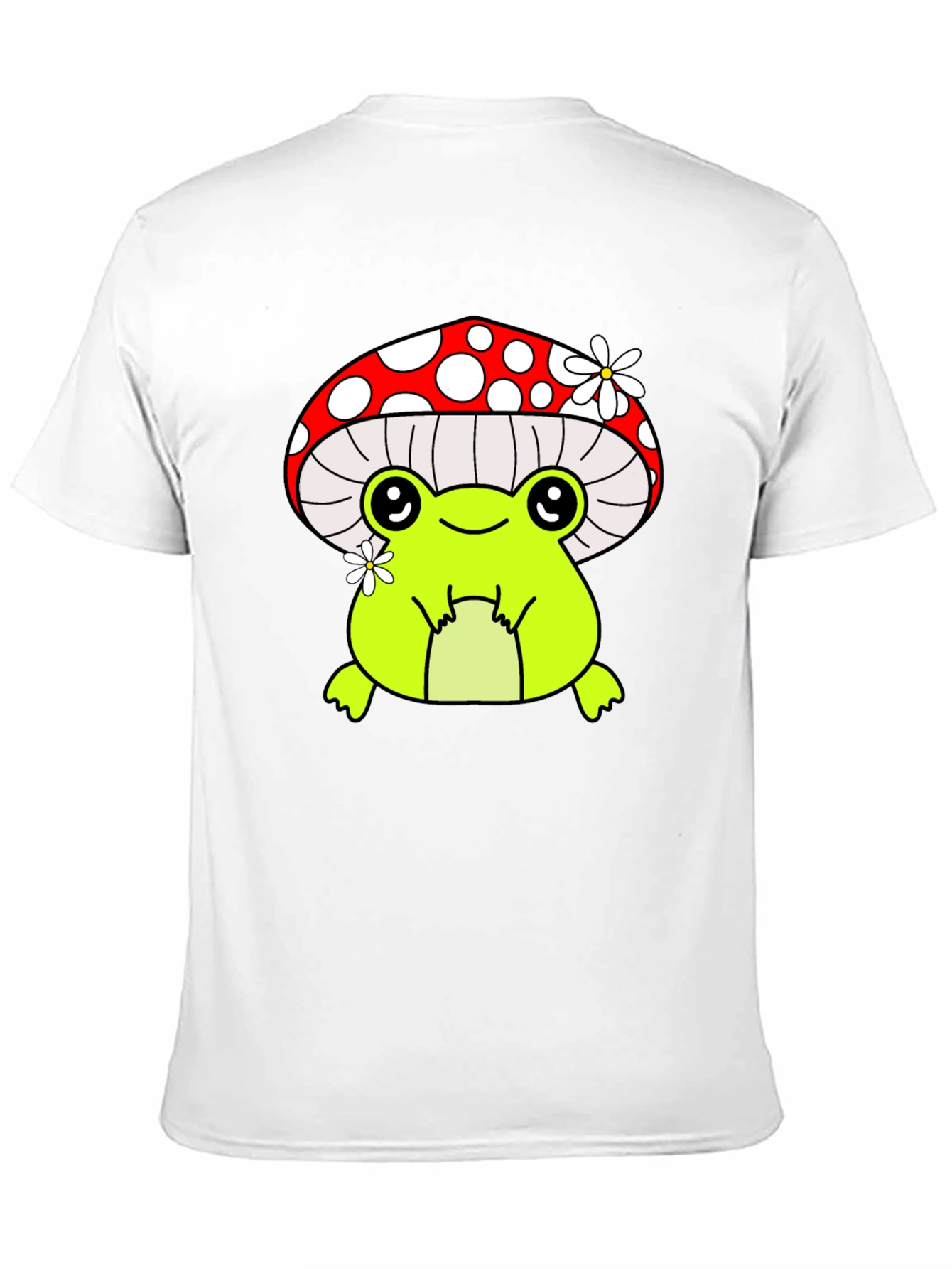 Black Mushroom Frog Graphic Tee - Black Cotton Shirt view 11