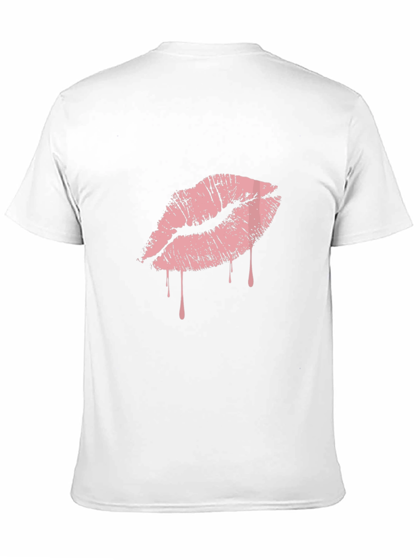 Black Black T-Shirt with Pink Dripping Lips Graphic view 11