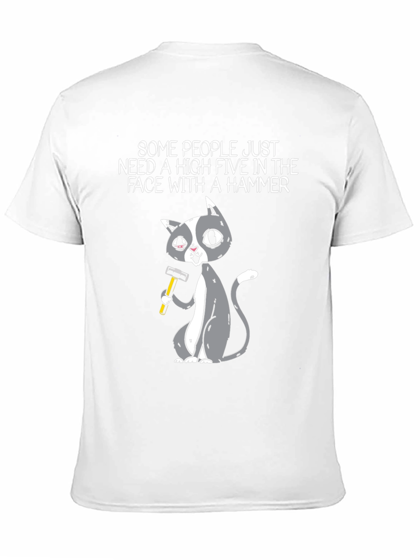 Black High Five Hammer Cat T-Shirt view 11