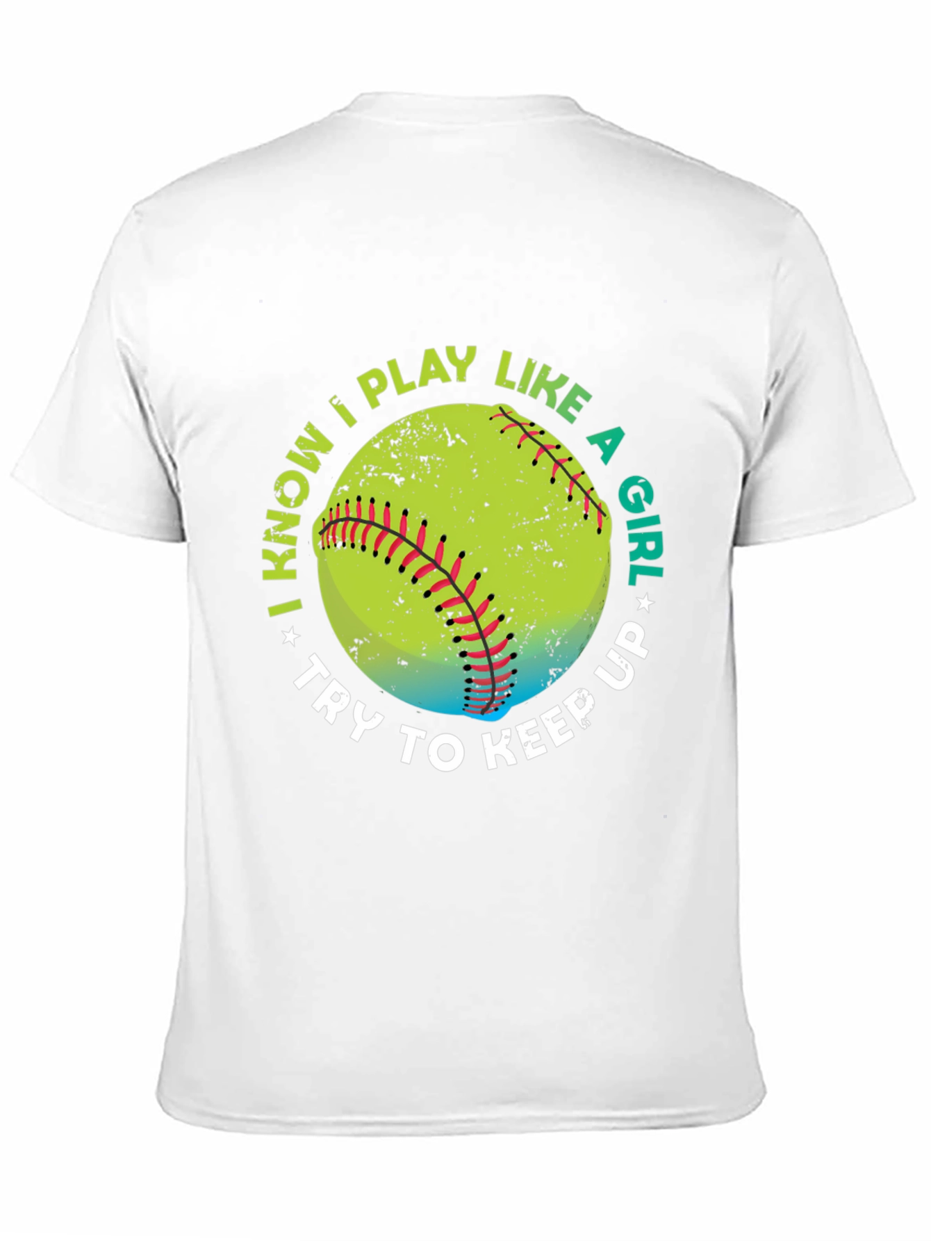 Black I Know I Play Like A Girl Softball T-Shirt view 11