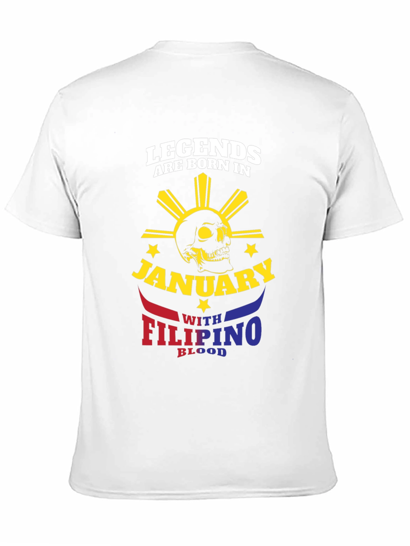 Black Legends Born in January Filipino Blood T-Shirt view 11