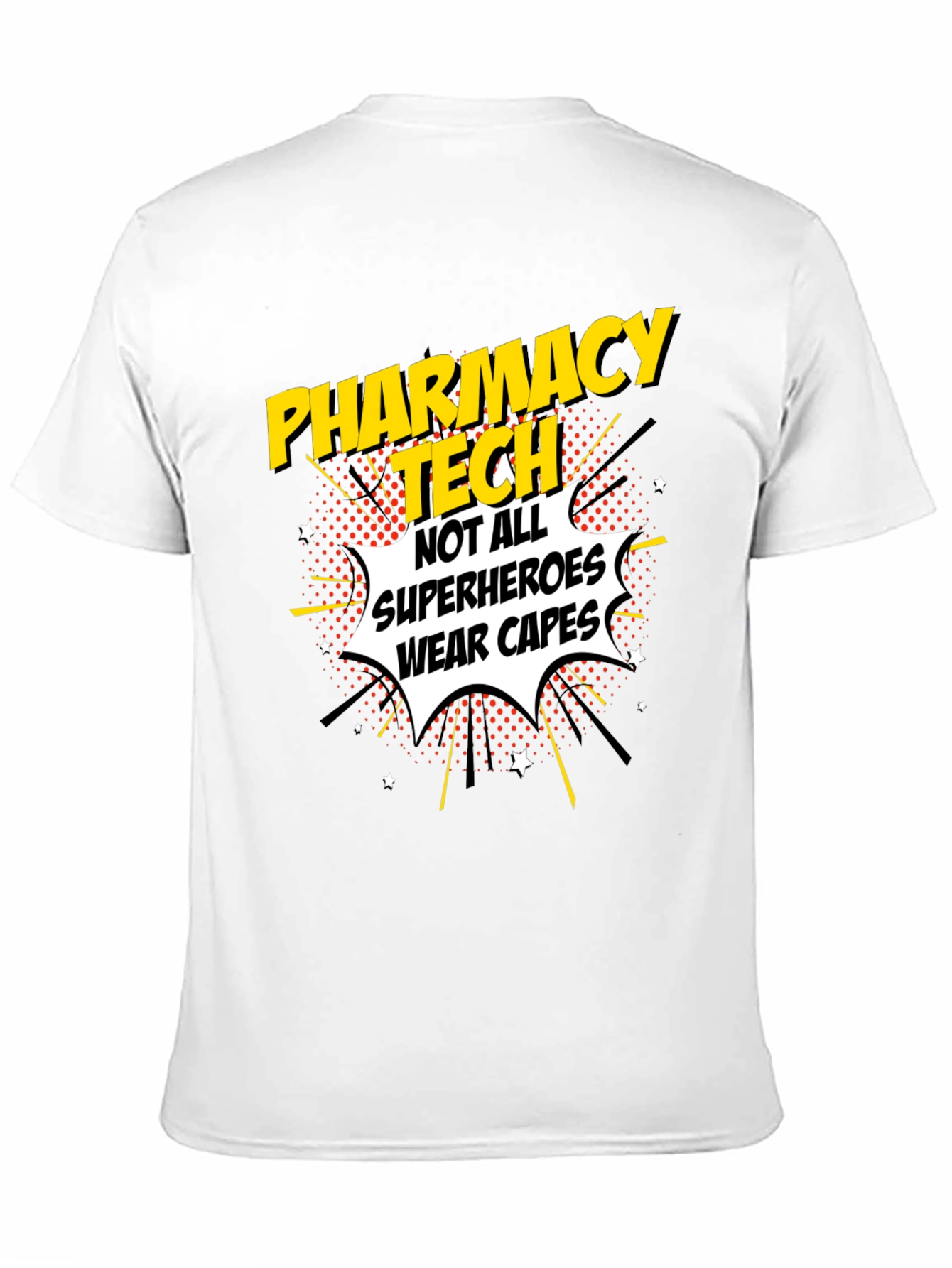 Black Pharmacy Tech Superhero Graphic T-Shirt view 11