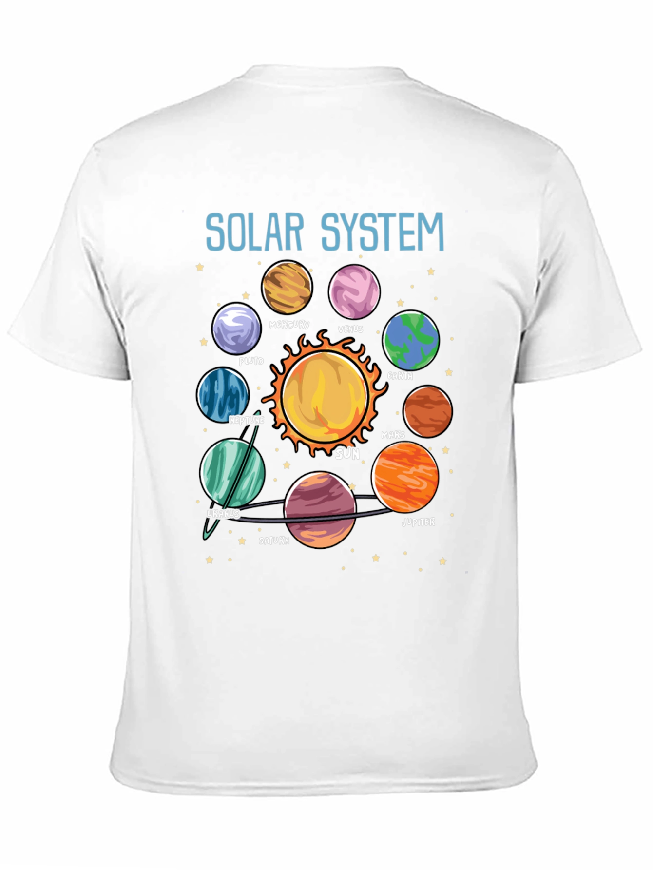 Black Solar System Planet Graphic T-Shirt view 11