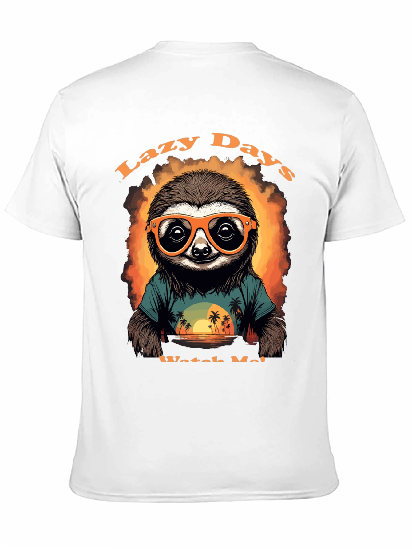 Black Lazy Days Sloth T-Shirt view 11