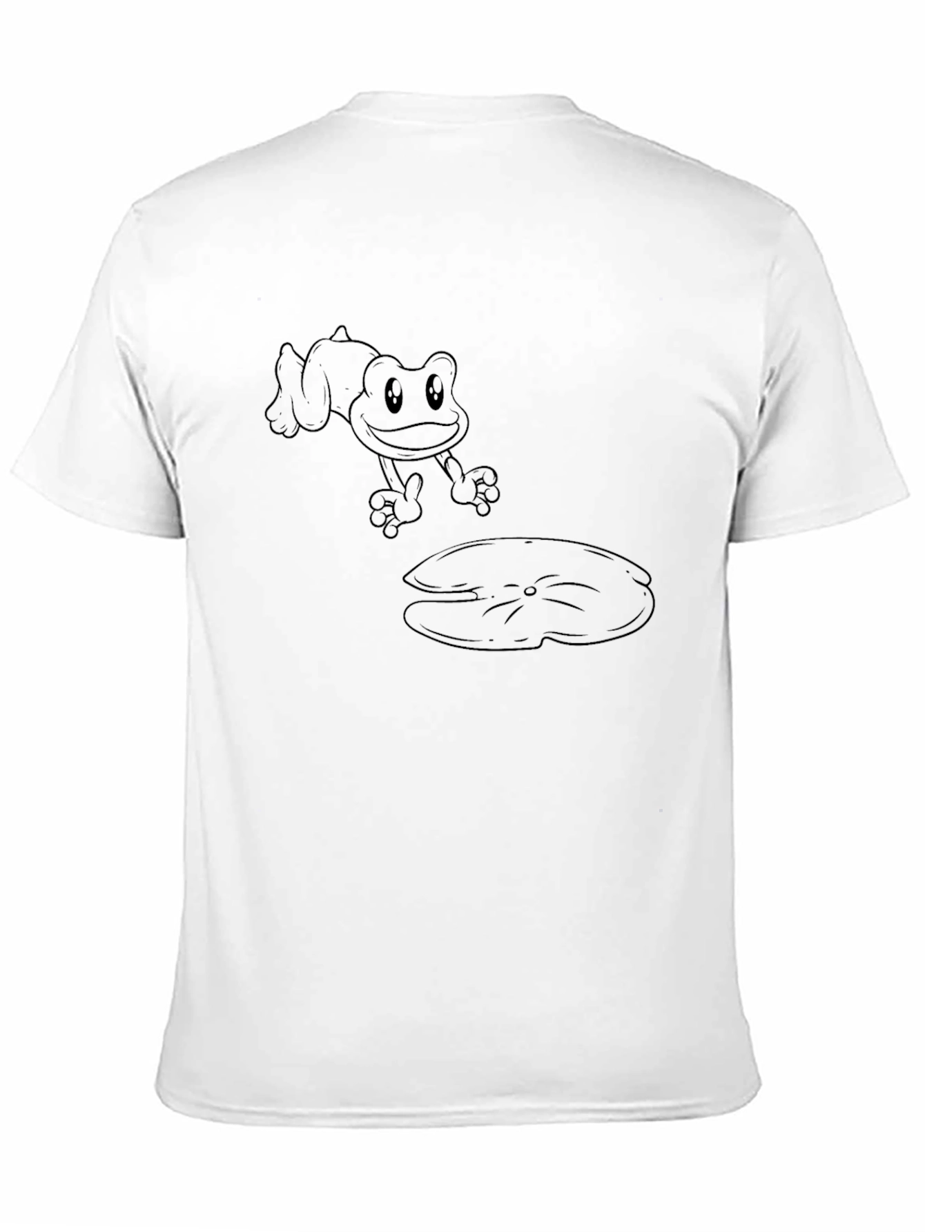 Black Frog on Lily Pad Graphic Tee - Black Cotton T-Shirt view 11