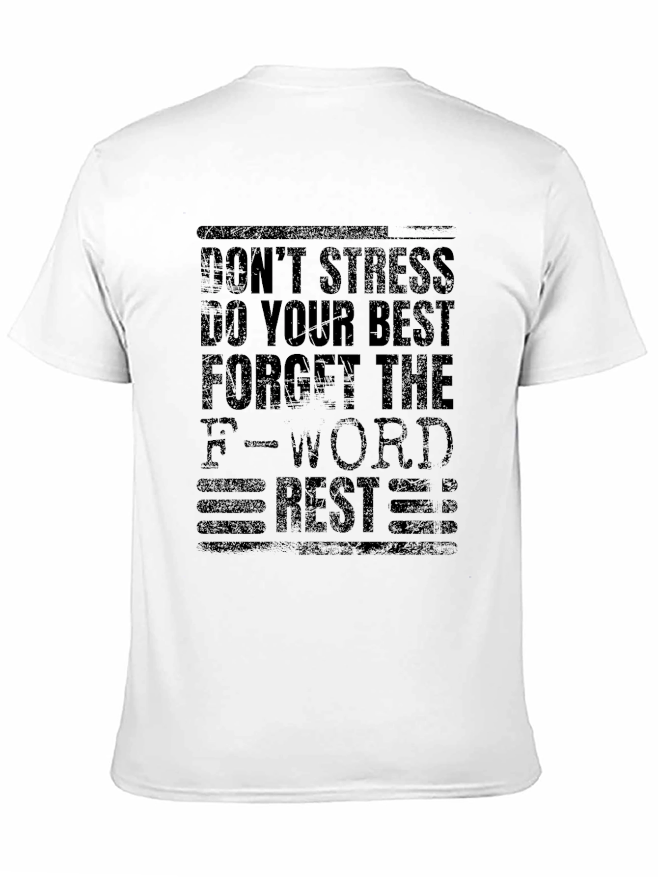 Black Don't Stress Black Graphic T-Shirt view 11