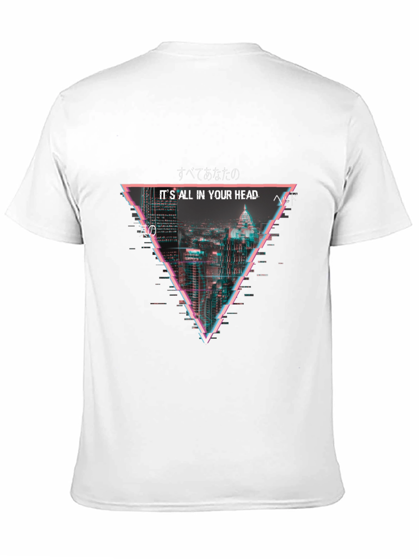 Black Cyberpunk Cityscape T-Shirt - "It's All In Your Head" view 11