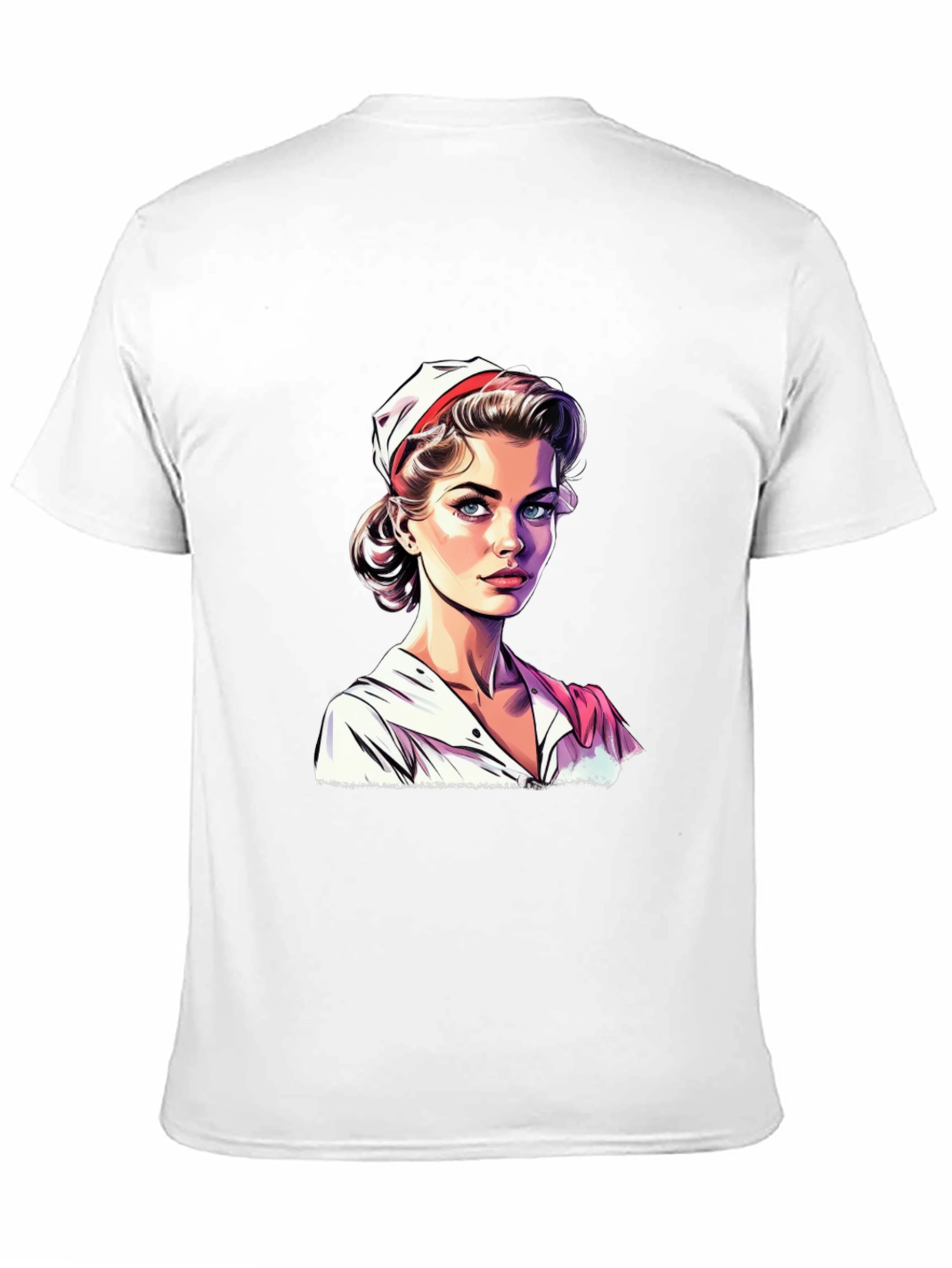 Black Vintage Nurse Graphic Tee - Retro Style T-Shirt view 11