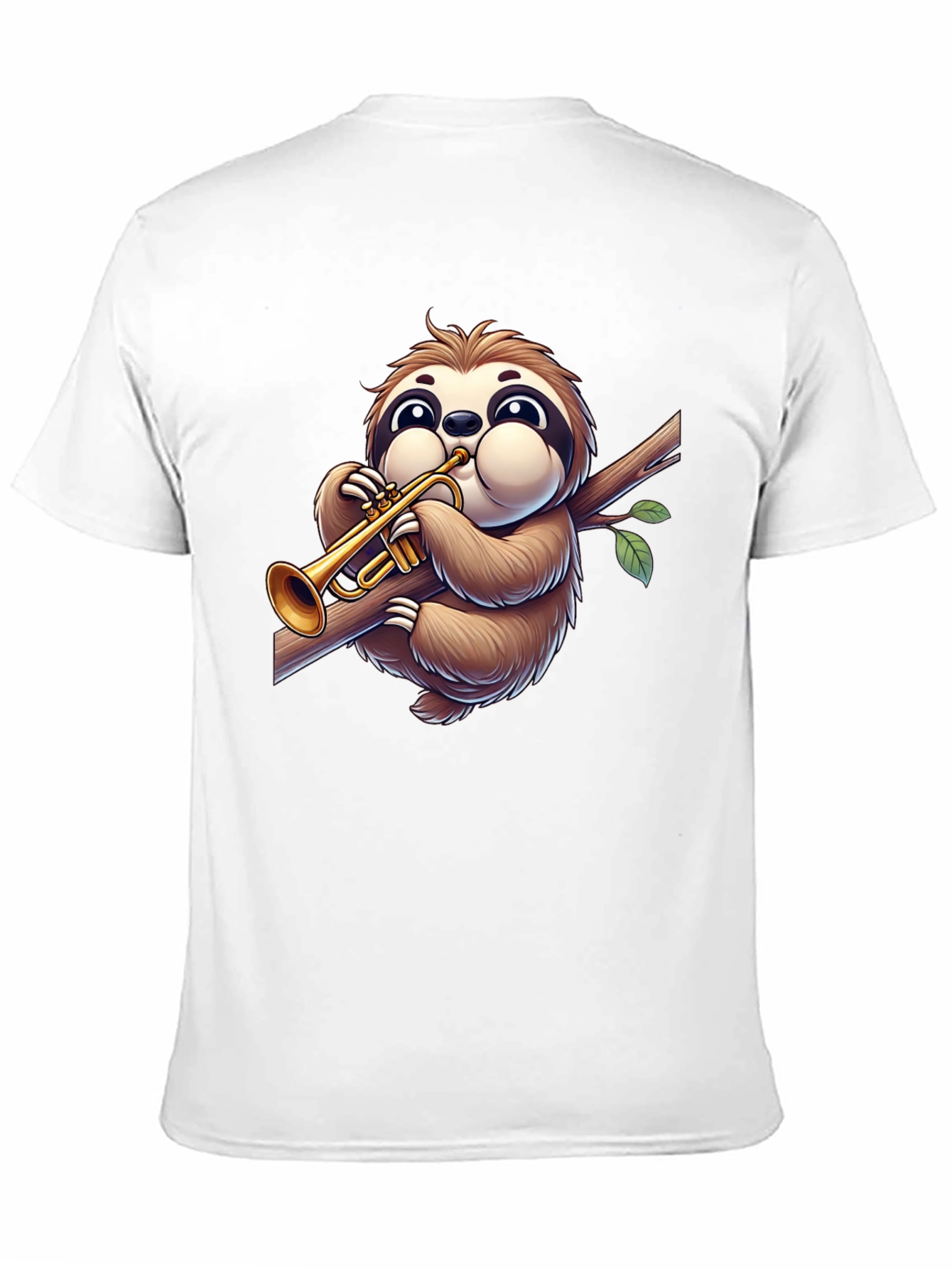 Black Sloth Trumpet T-Shirt - Cartoon Music Lover Tee view 11