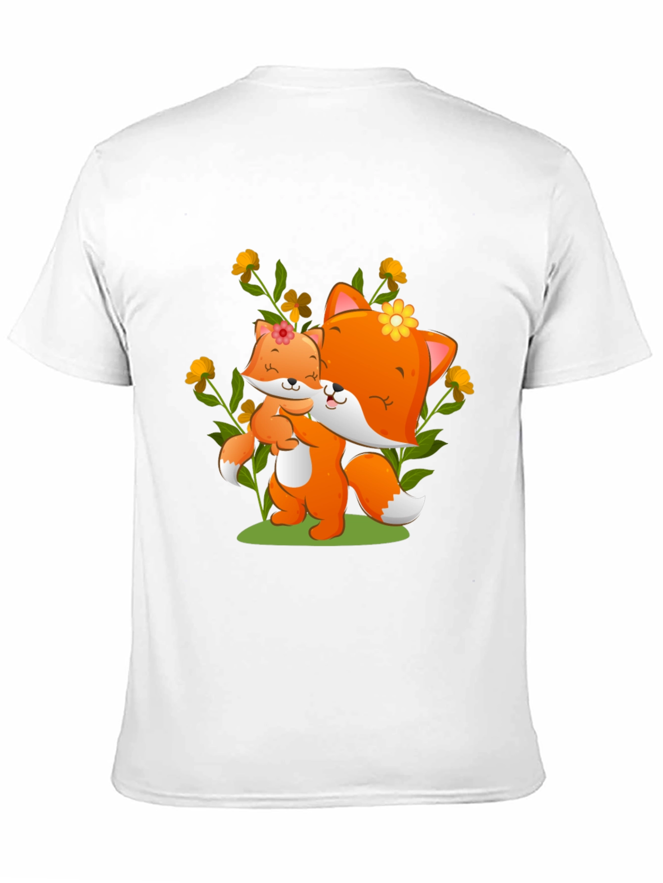 Black Cute Fox & Cub Graphic Tee view 11