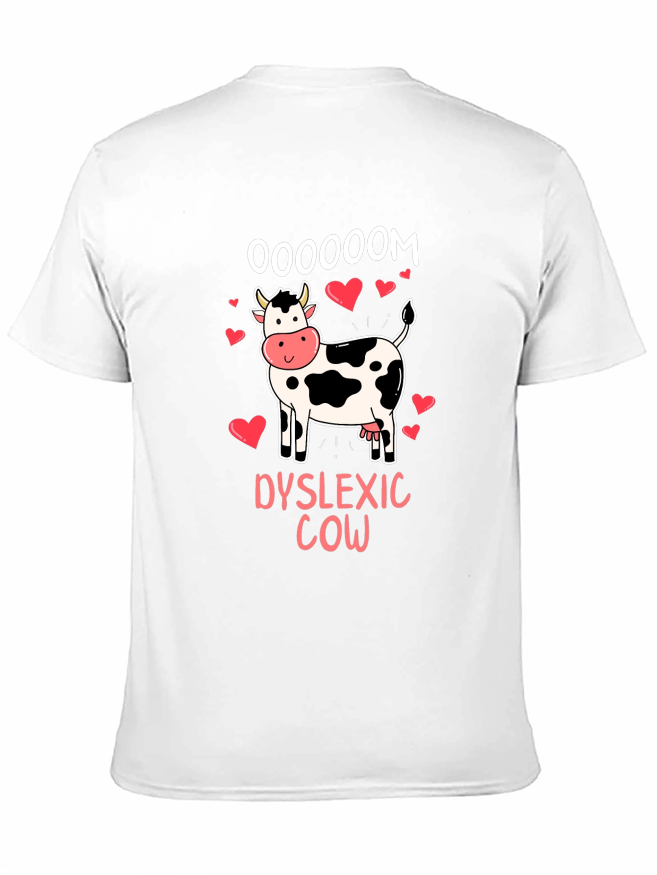 Black Dyslexic Cow Oooooom T-Shirt view 11